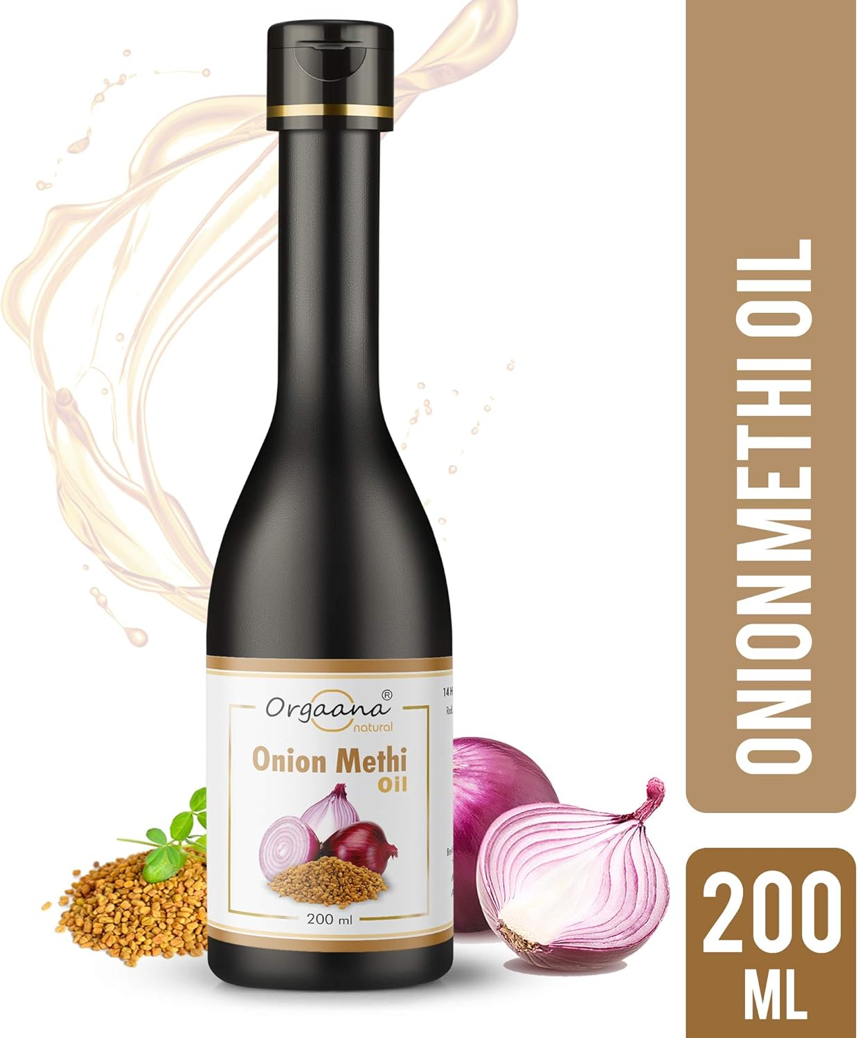 Orgaana Natural Herbal Methi-Onion Herbal Repair Hair Frizzy and Damage Hair Oil 21 Natural Herbs & Oils image number 1