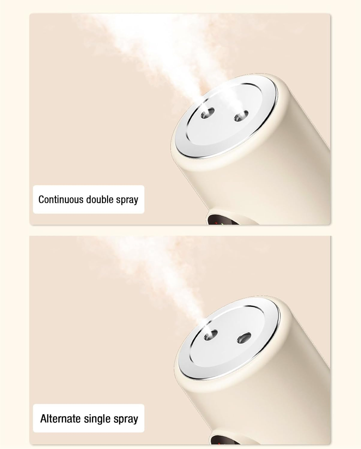 Portable Mini Humidifier, 300ML Cool Mist Humidifiers with Stand, Quiet USB Desktop Humidifier with 2 Mist Mode for Baby Bedroom Travel Office Home, Quiet Mini Humidifier (Beige) image number 1