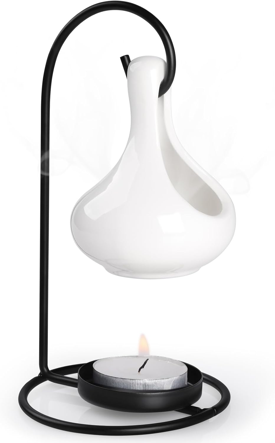 WD&CD Hanging Cauldron Wax Melt Essential Oil Burner, Essential Oils and Fragrance Scented Melter, Aromatherapy Holder Candle Scented Diffuser Home Bedroom Decor, White image number 5