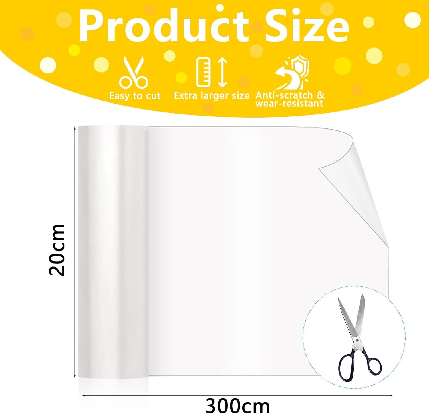 Cat Scratch Protector, Grip-Resistant and Durable Anti-Scratch Tape with Scraper, Anti-Scratch Furniture Protection for Sofa, Couch, Walls & Mattresses, Durable Scratch Deterrent for Cats(20 X 300Cm) image number 2