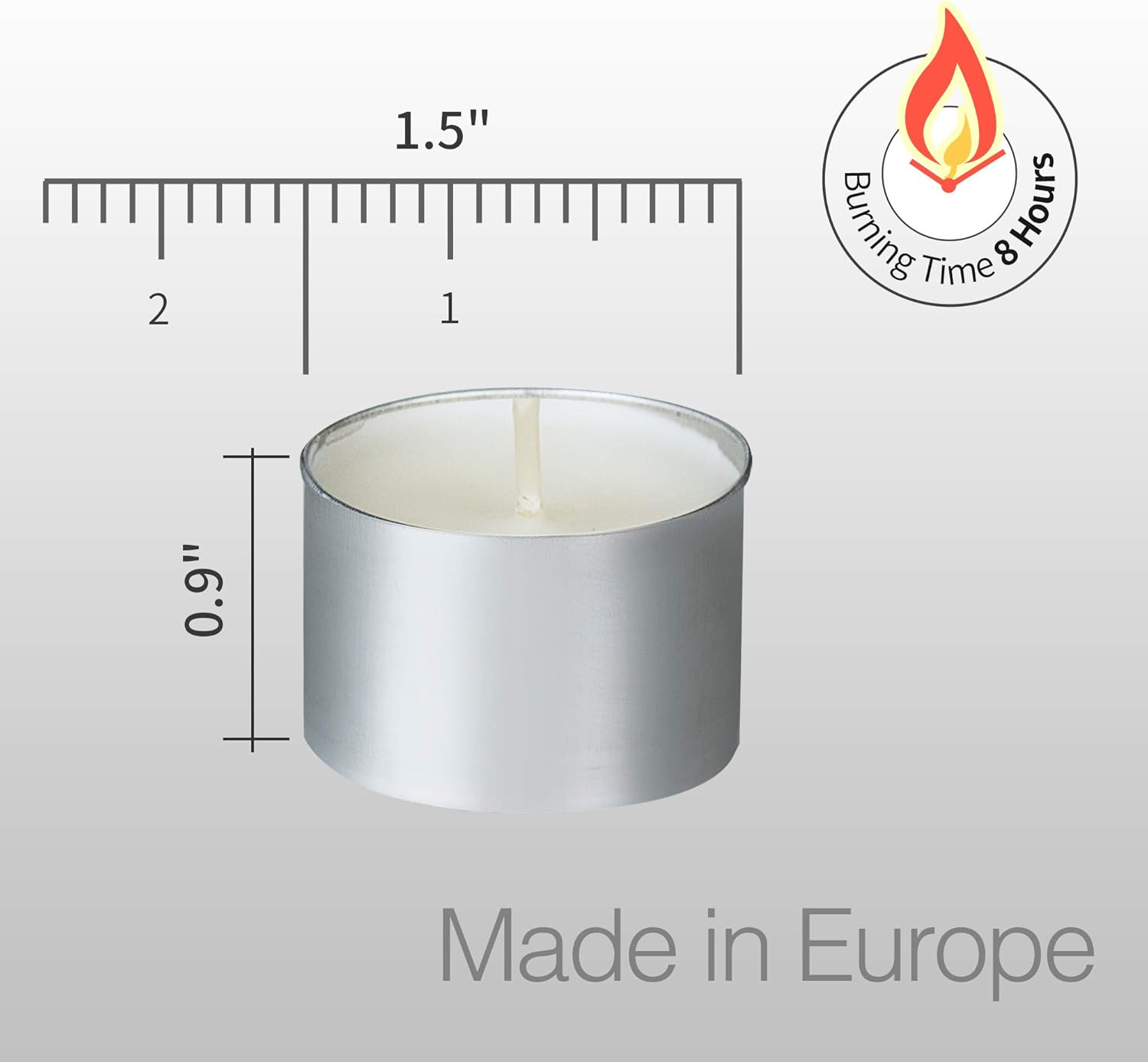 Homelights Tealight Candles - 8 Hour Long Time Burning, Giant 100,200,300 Packs -White Smokeless European Tea Light Unscented Candles for Shabbat, Weddings, Christmas,Home Decorative -100 Pack image number 5