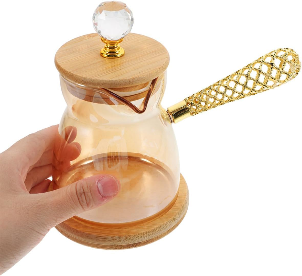 STOBAZA 2Pcs Turkish Coffee Maker Glass Teapot Handle for Home Kitchen Glass Simmer Pot for Espresso Brewing image number 2