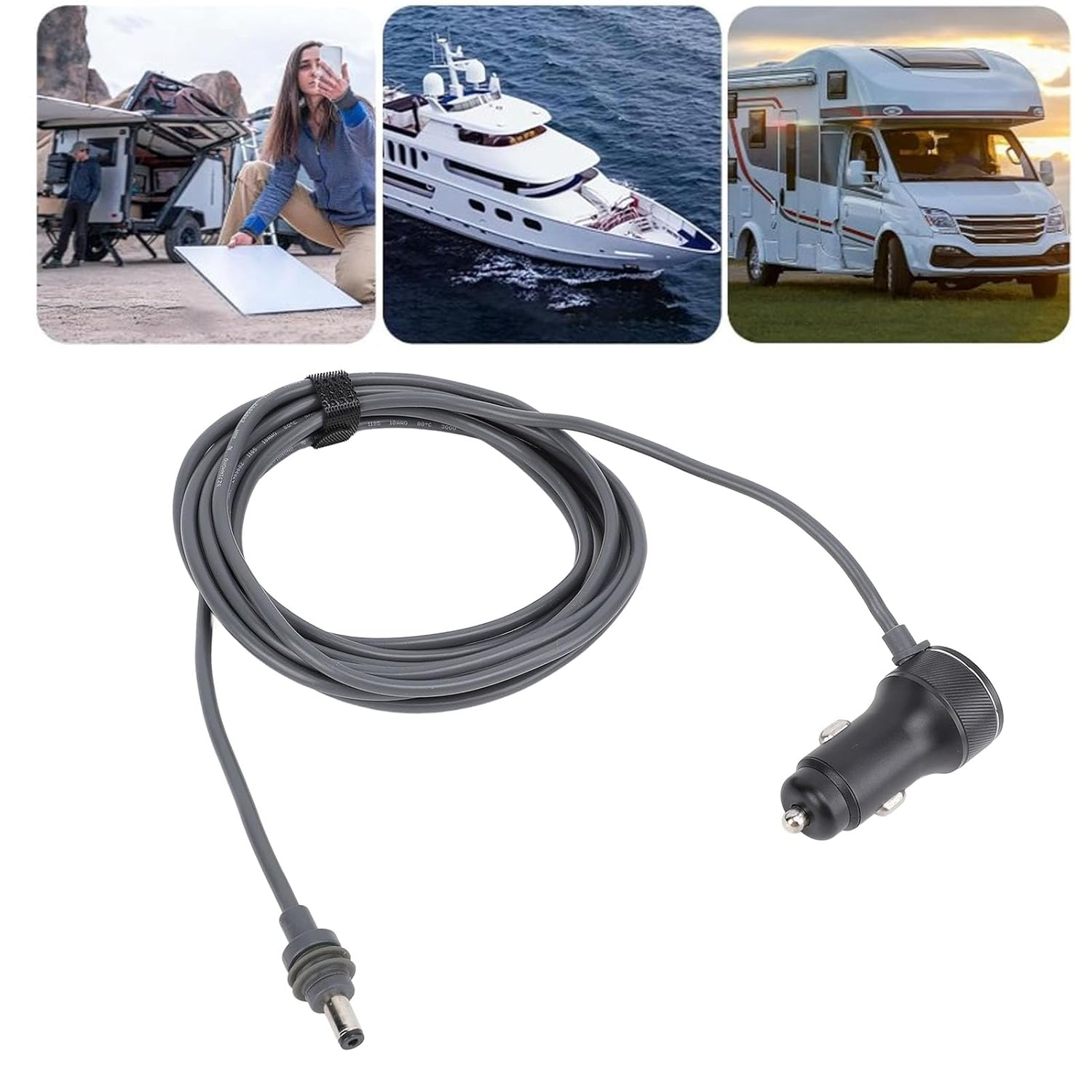 DC Car Charger Cable for Satellite - Dual Output Ports Mini Power Cable for Trucks, Buses, and Ships - Indoor & Outdoor Connectivity image number 5