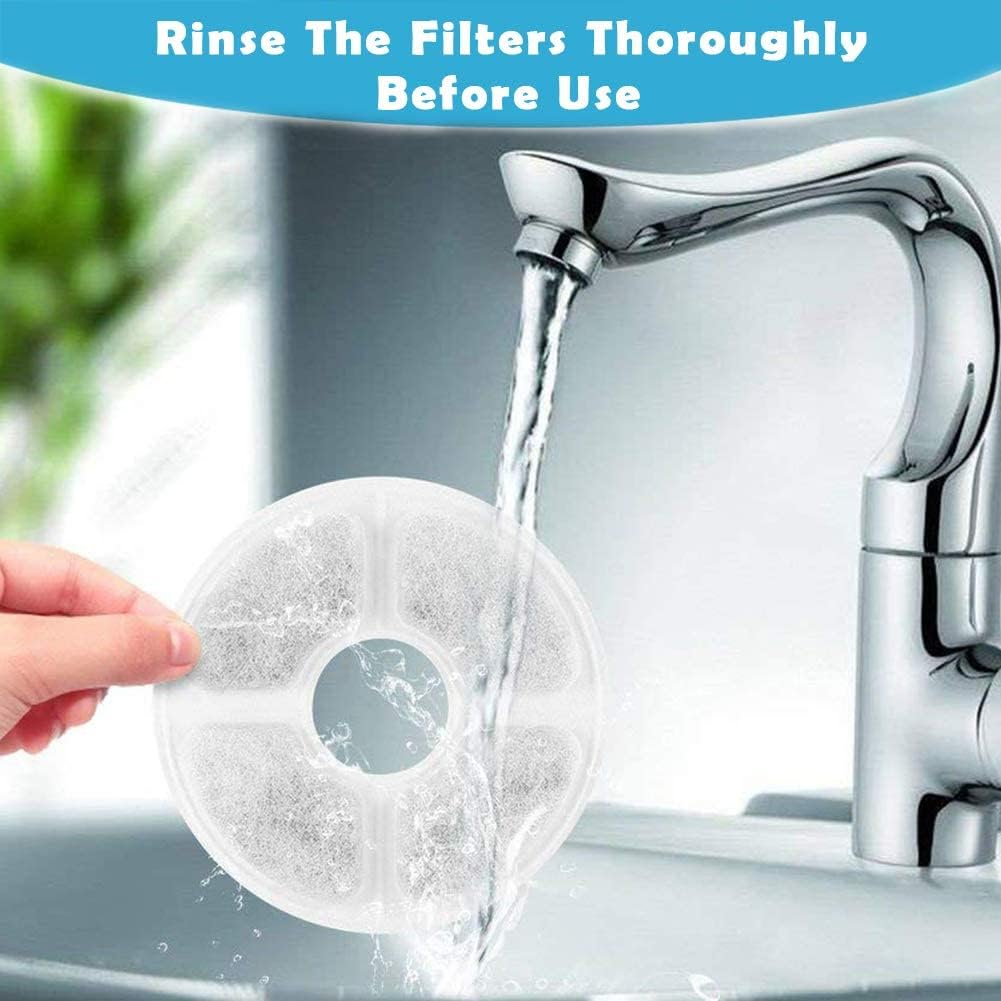 12 Pack Cat Water Fountain Filters, IODOO Triple Filtration System Pet Cat Fountain Filter Replacement for 84Oz/2.5L Automatic Cat Fountain image number 4