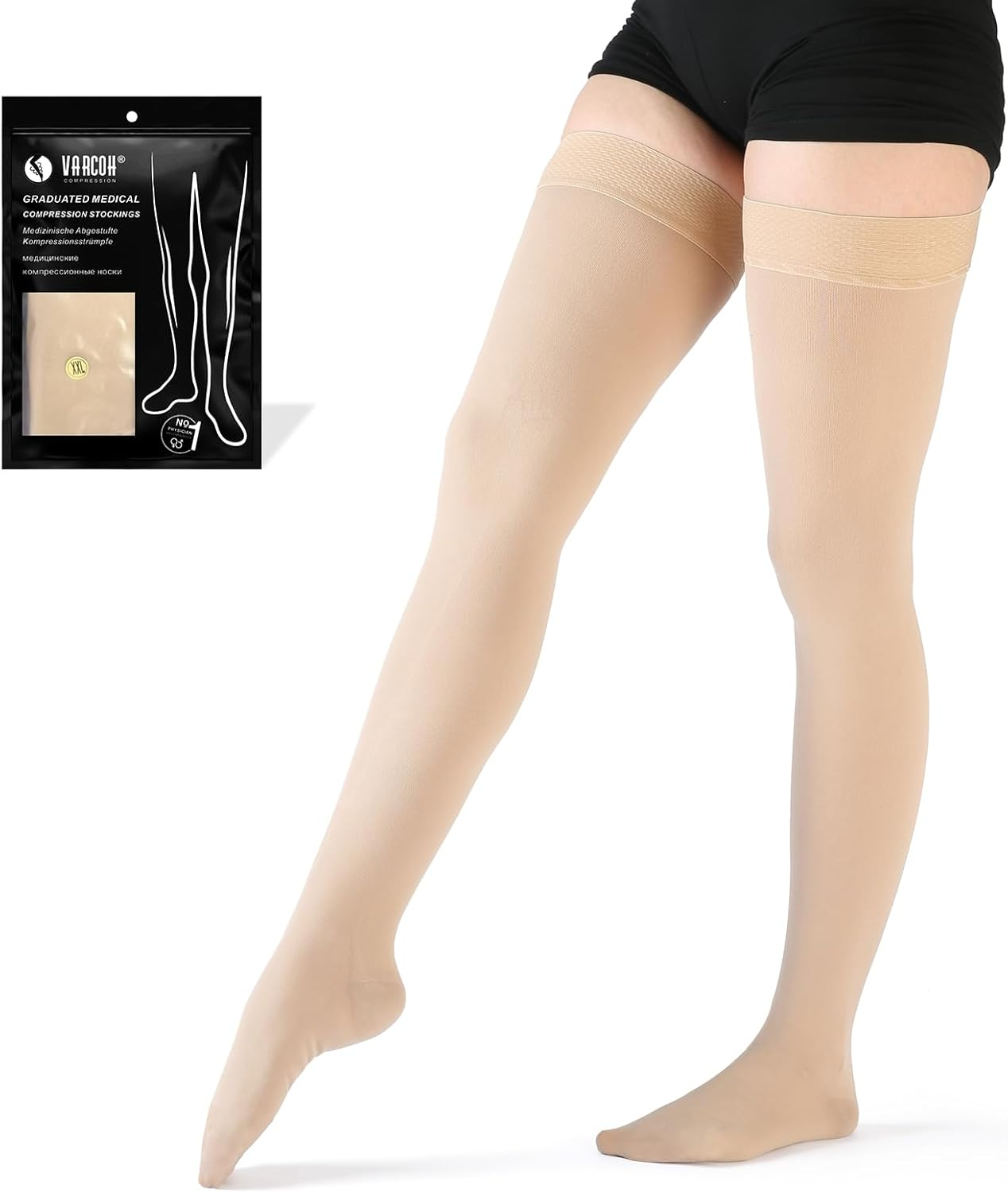 VARCOH Compression Socks for Women Thigh High,Compression Stockings 20-30 Mmhg,Compression Socks for Men Good for DVT, Pregnancy, Varicose Veins,Edema