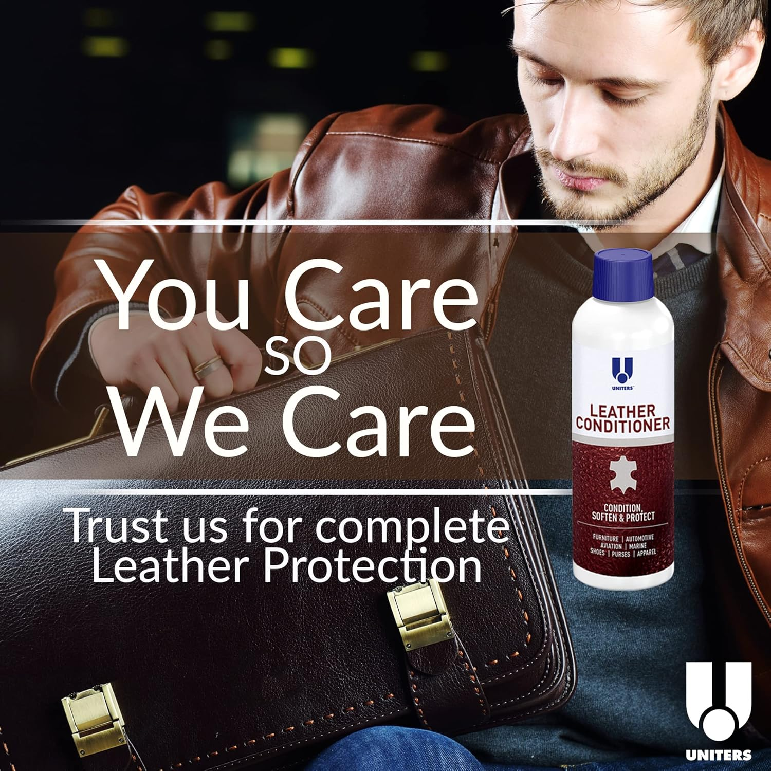 UNITERS Leather Conditioner Cream Protector &ndash; Leather Conditioner for Car Seats, Motorcycles, Furniture, Holsters, Saddle, Handbags, Apparel, Boots and Shoes - Interior Care Products 500Ml 16.9 Oz image number 1