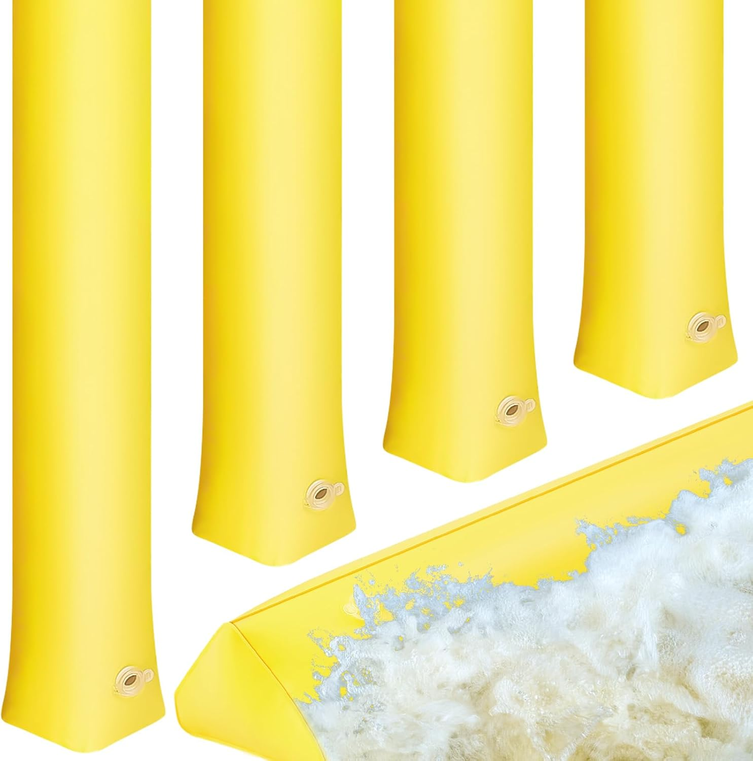 Amylove 4 Pcs PVC Inflatable Flood Barriers for Home Reusable Garage Water Barriers Flood Prevention Barriers for Flooding Rain Snow Melted Garage Door Basement Home(Orange, 6 Ft X 20 in X 12 In)