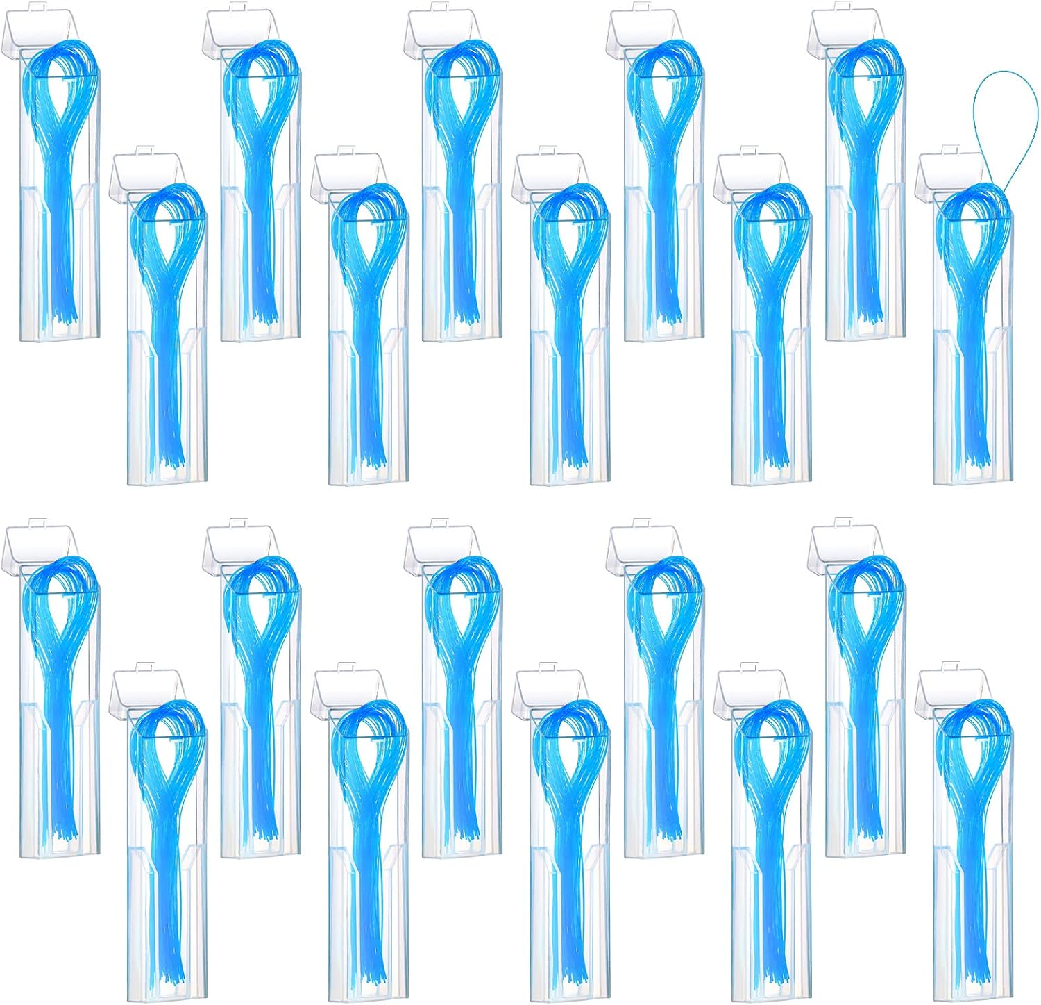 1000 Pcs Floss Threaders for Braces, Bridges, and Implants Dental Threader, Multifunctional Nylon Loop Design for Your Teeth, Pack of 20 (Blue)