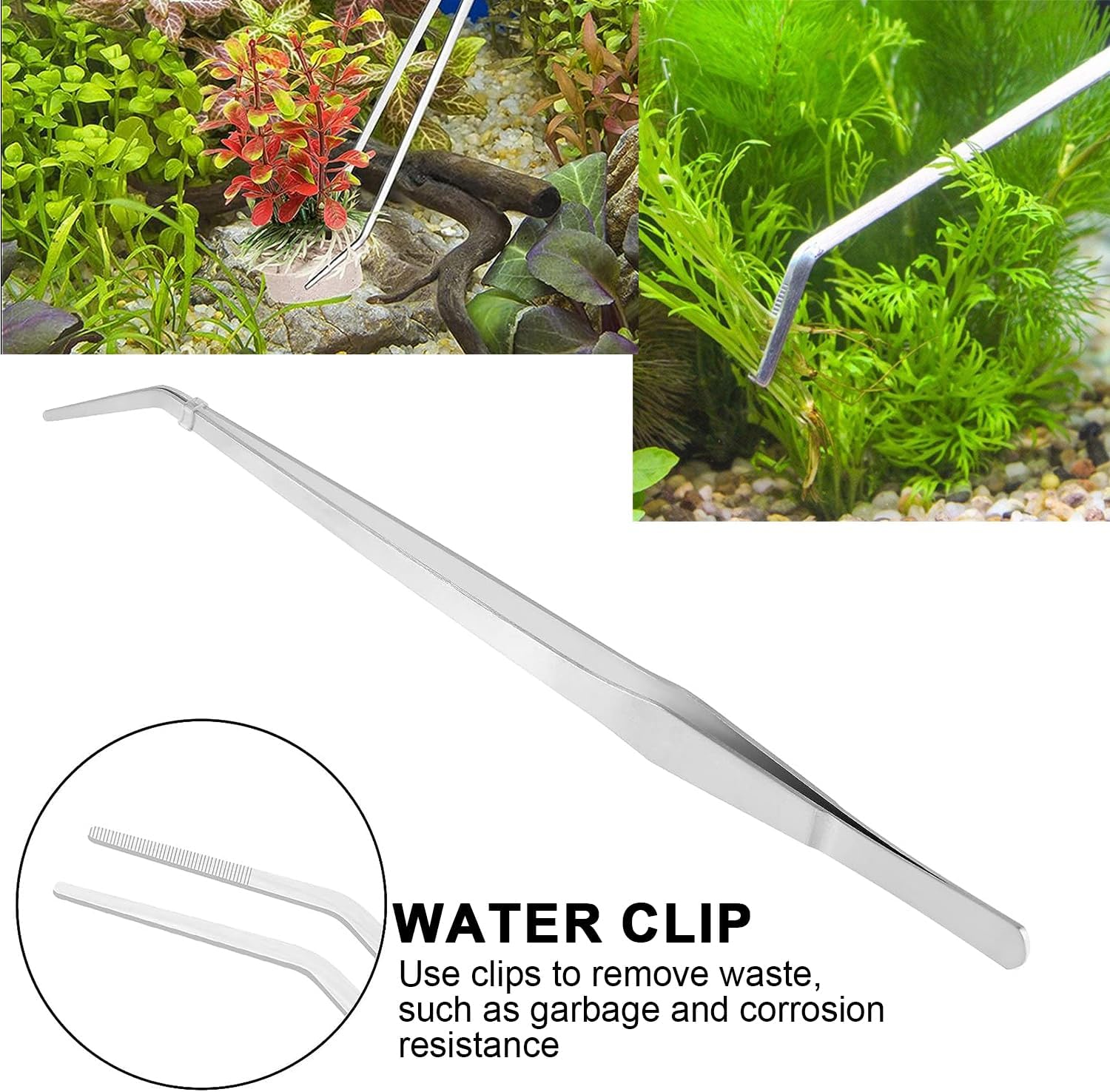 Aquarium Aquascape Tools Kits-4 in 1, Aquarium Tools Kit, Stainless Steel Aquatic Plant Tools Tweezers, Scissors, Scraper for Aquarium Cleaning, Fish Tank Aquascape Tool Set