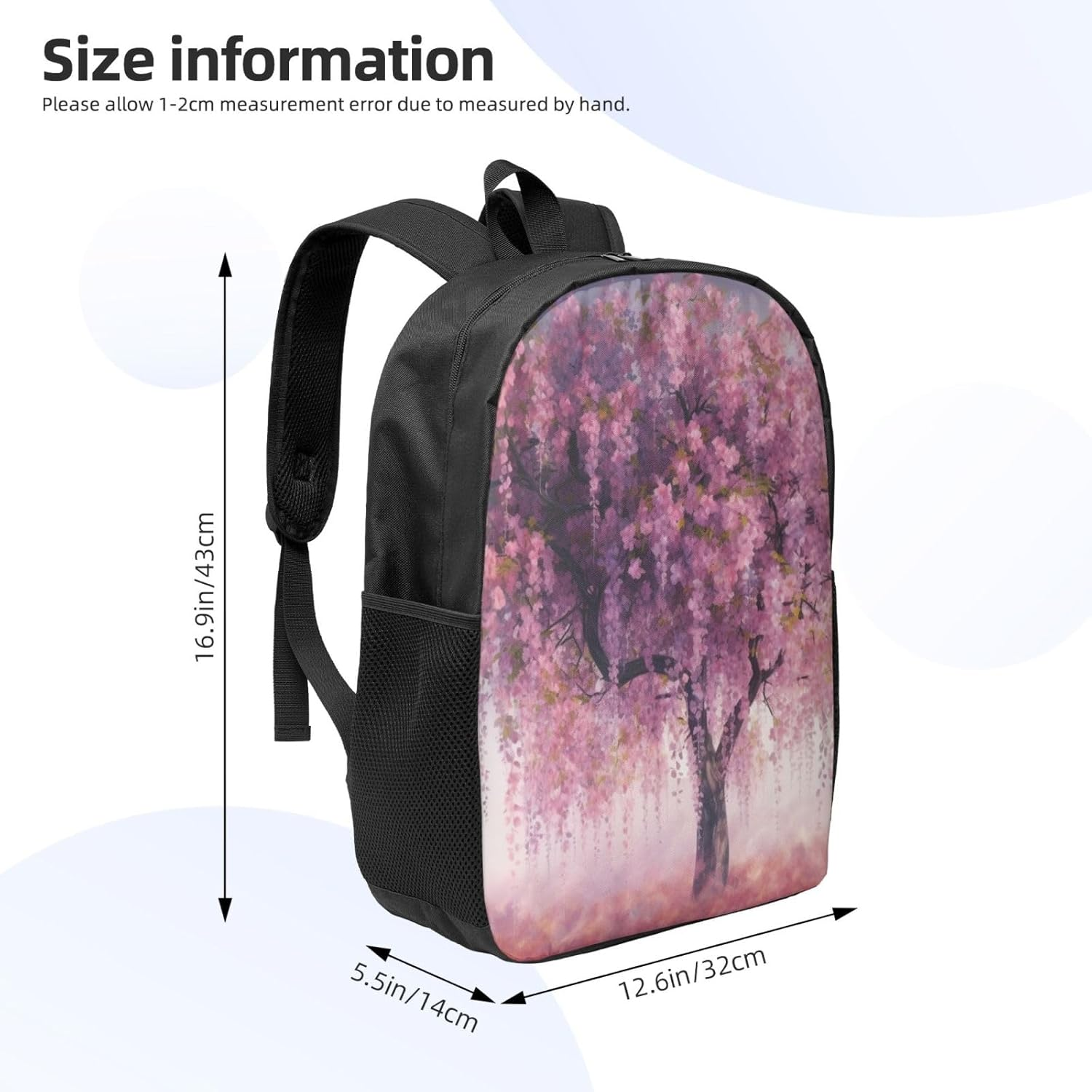 Dwrepo Floral Tree Laptop Backpack for Women Large Computer Bag for Men Computer Backpack 17 Inch Fashion Travel Daypack, Black, One Size image number 5