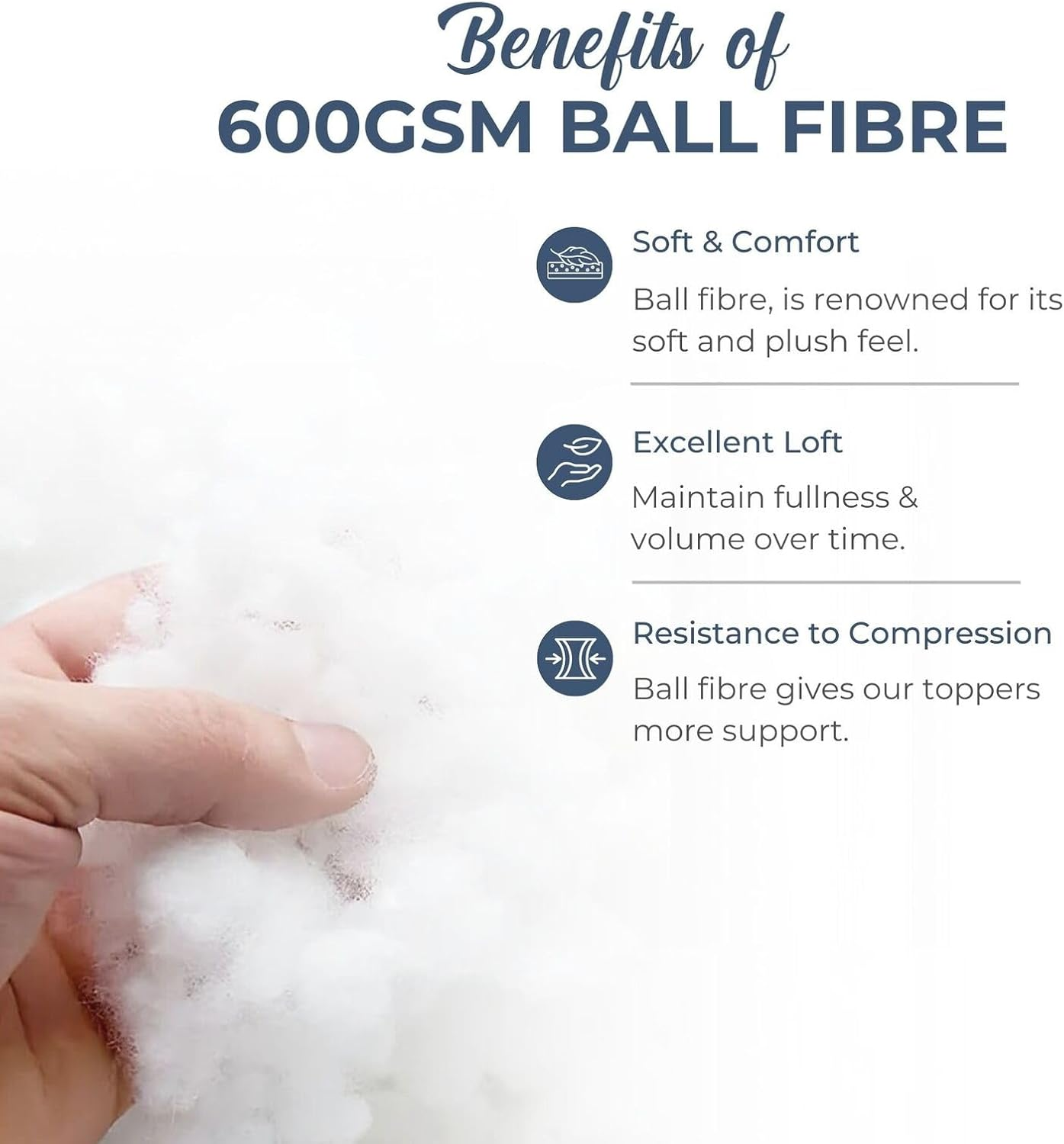 Dreamaker Hotel Collection Mattress Topper, 100% Cotton Dobby Sateen Quilted Cover, 600GSM Memory Resistant Ball Fibre Fill, Fully Fitted Skirt, Treated for Anti-Bacterial Protection - Queen Bed image number 1