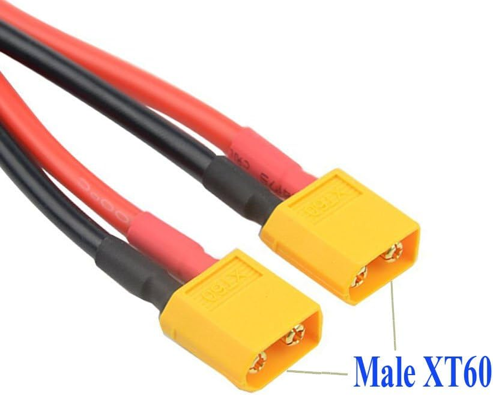 FLY RC 2Pcs XT60 Parallel Battery Connector Cable Extension Y Splitter for DJI Phantom RC Mode Helicopter Quadcopter image number 4