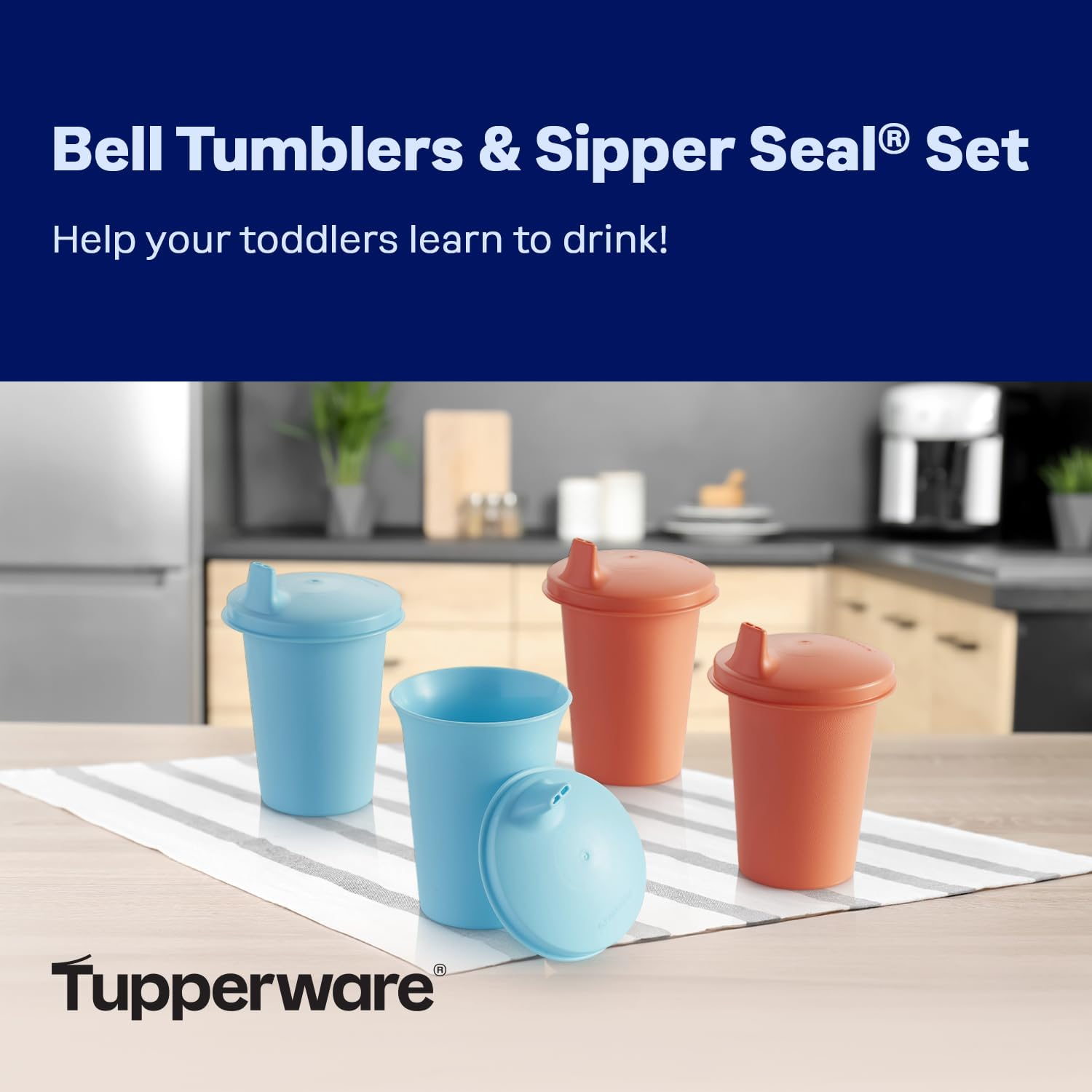 Tupperware Bell Tumblers & Sipper Seal Set - Dishwasher Safe & BPA Free image number 1