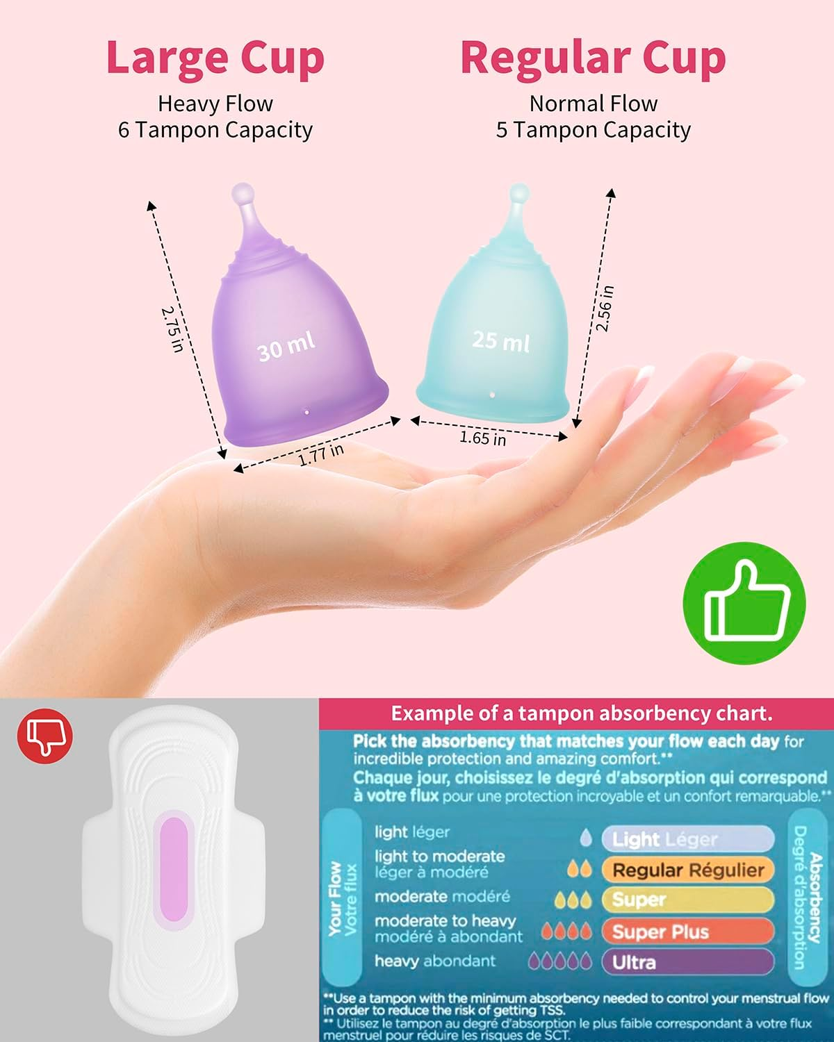 Menstrual Cup Steamer Sterilizer with 2 Reusable Menstrual Cups, Period Cups Cleaner Wash Kit, Cleans Your Cup in 2-5 Mins and Will Automatic Power off When the Temperature Reaches image number 3