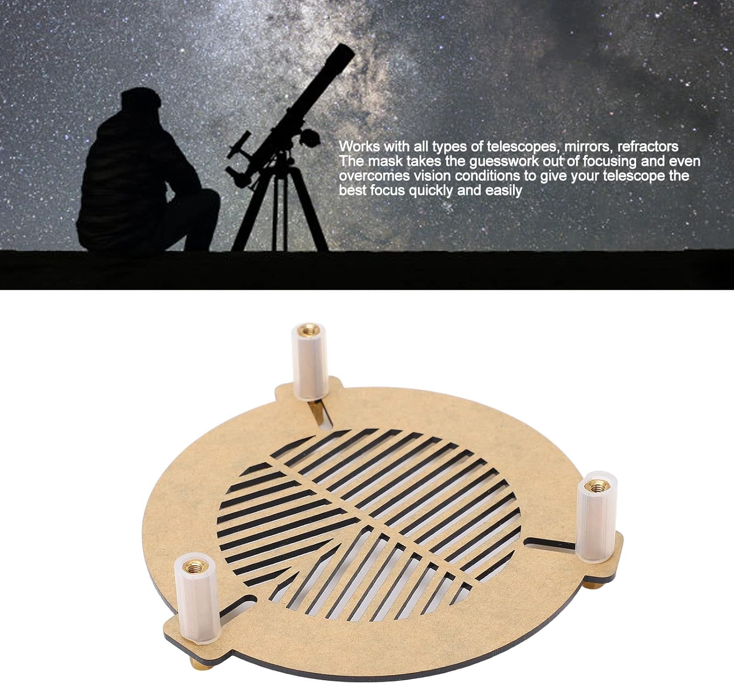 Bahtinov Mask Focusing Mask for Telescopes 60-90Mm, Bahtinov Focus Mask for Mak Cas SCT Dobsonians Refractors Mirrors image number 5