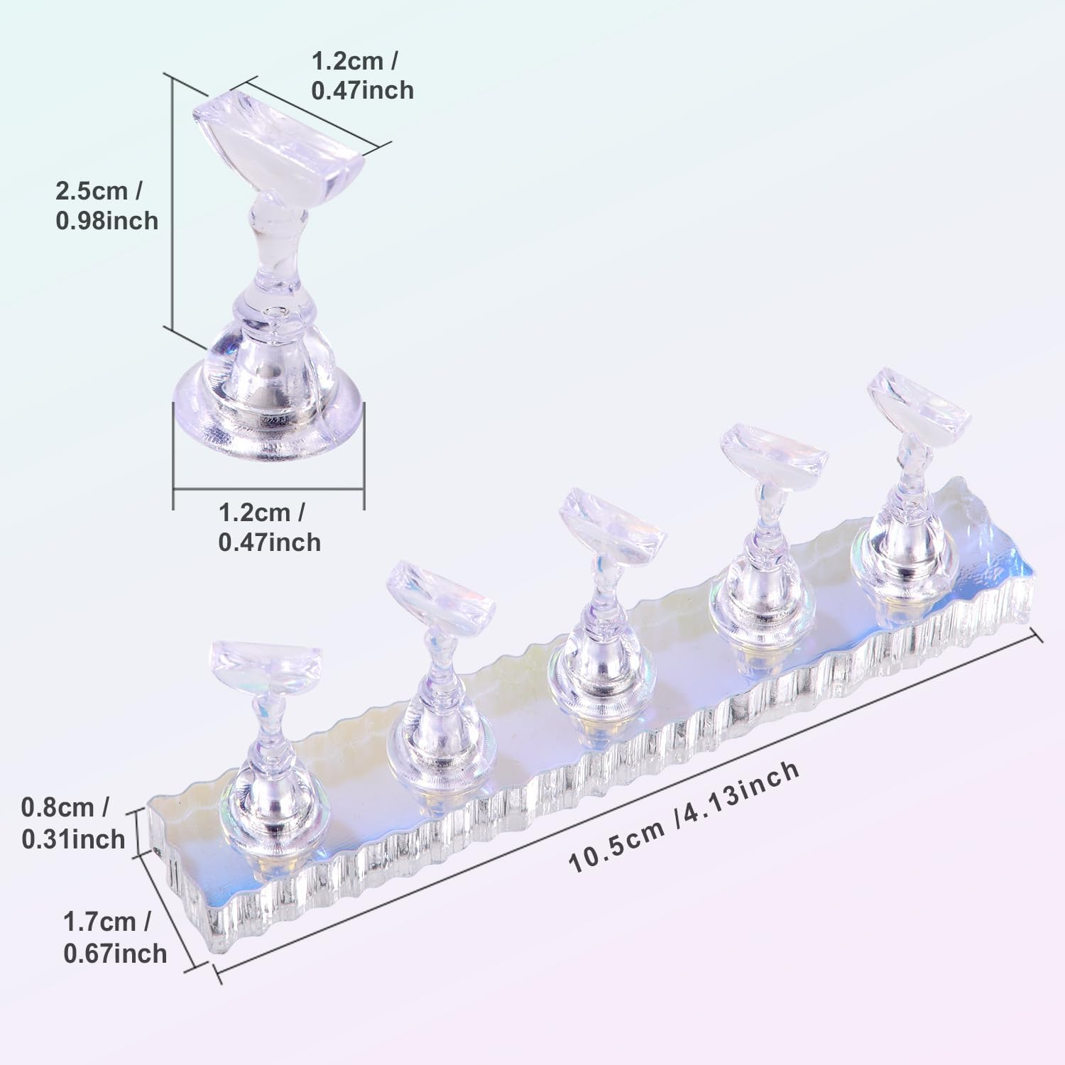 Komall Nail Art Tools, 15PCS Nail Art Brushes, 5PCS Nail Dotting Tool, Aurora Nail Stand, Nail Holder for Painting Nails Home DIY & Salon Supplies image number 4