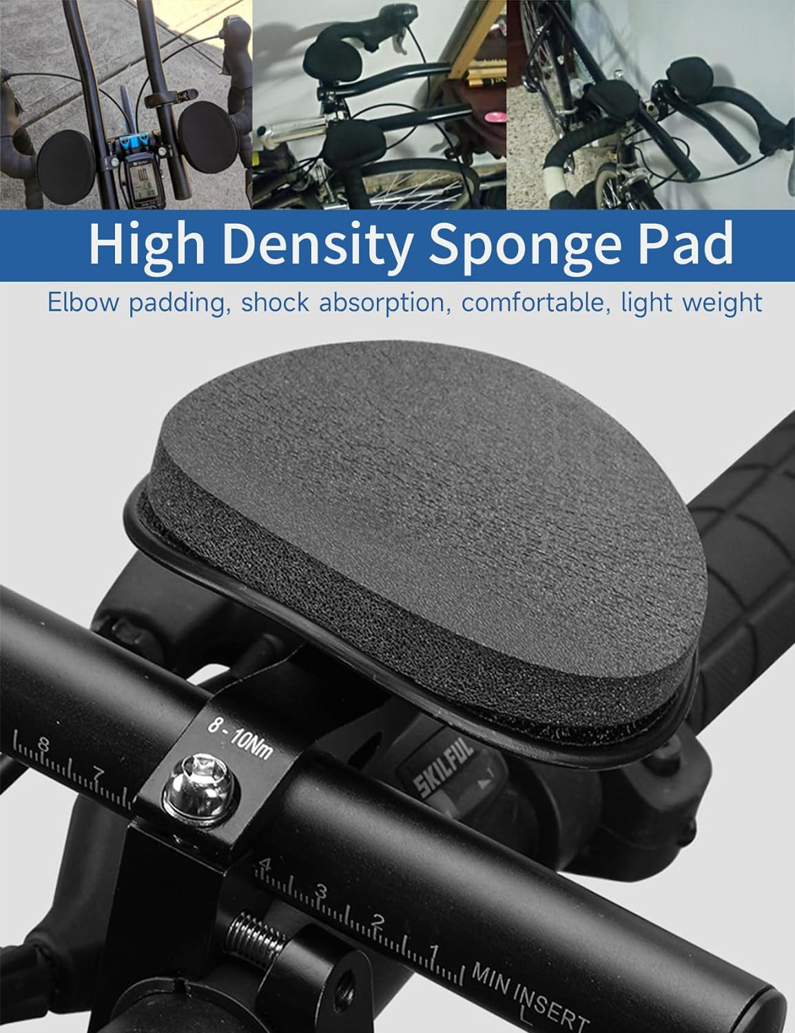 2 Aluminum Alloy Arm Rest Handlebar for Road & Mountain Bikes - Triathlon Bicycle Bars image number 4