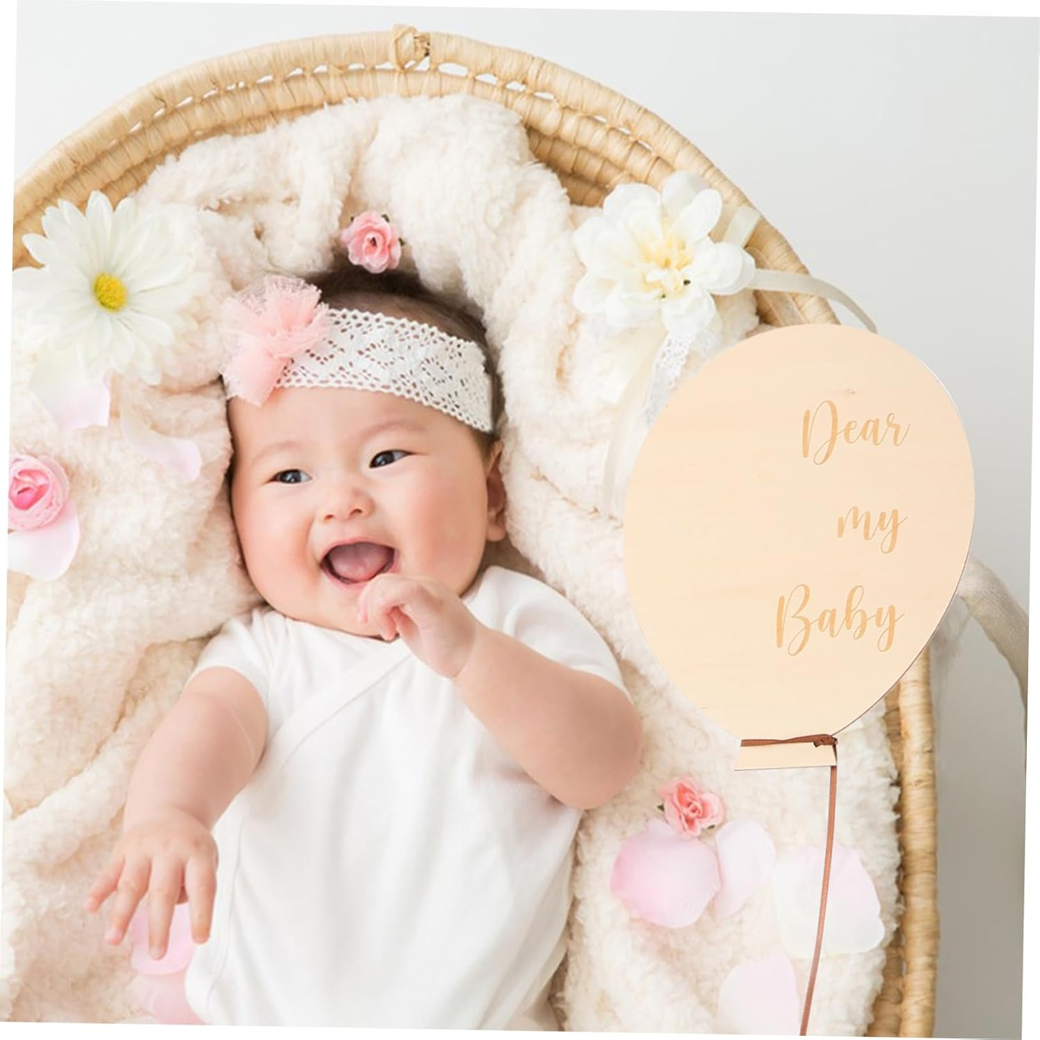 2Pcs Wooden Milestone Cards Monthly Growth Sign for Newborn Photography Creative DIY Prop for First Birthday Special Moments Recording image number 4