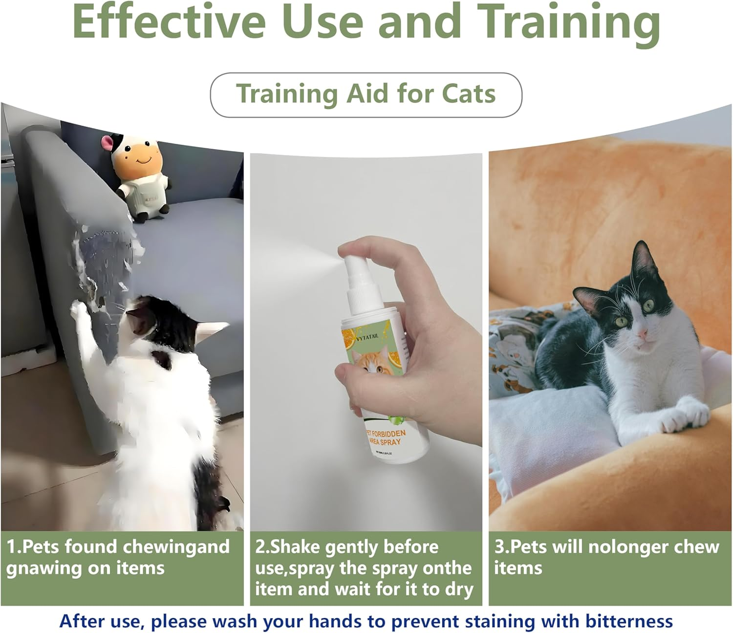 Cat Deterrent Spray 2 Pack- Natural Cat Spray Deterrent for Urine Marking & Scratching - Eco Friendly, Safe to Use around Children, Pets, Furniture and Fabric, Works Indoor & Outdoor（100Mlx2） 1 image number 5