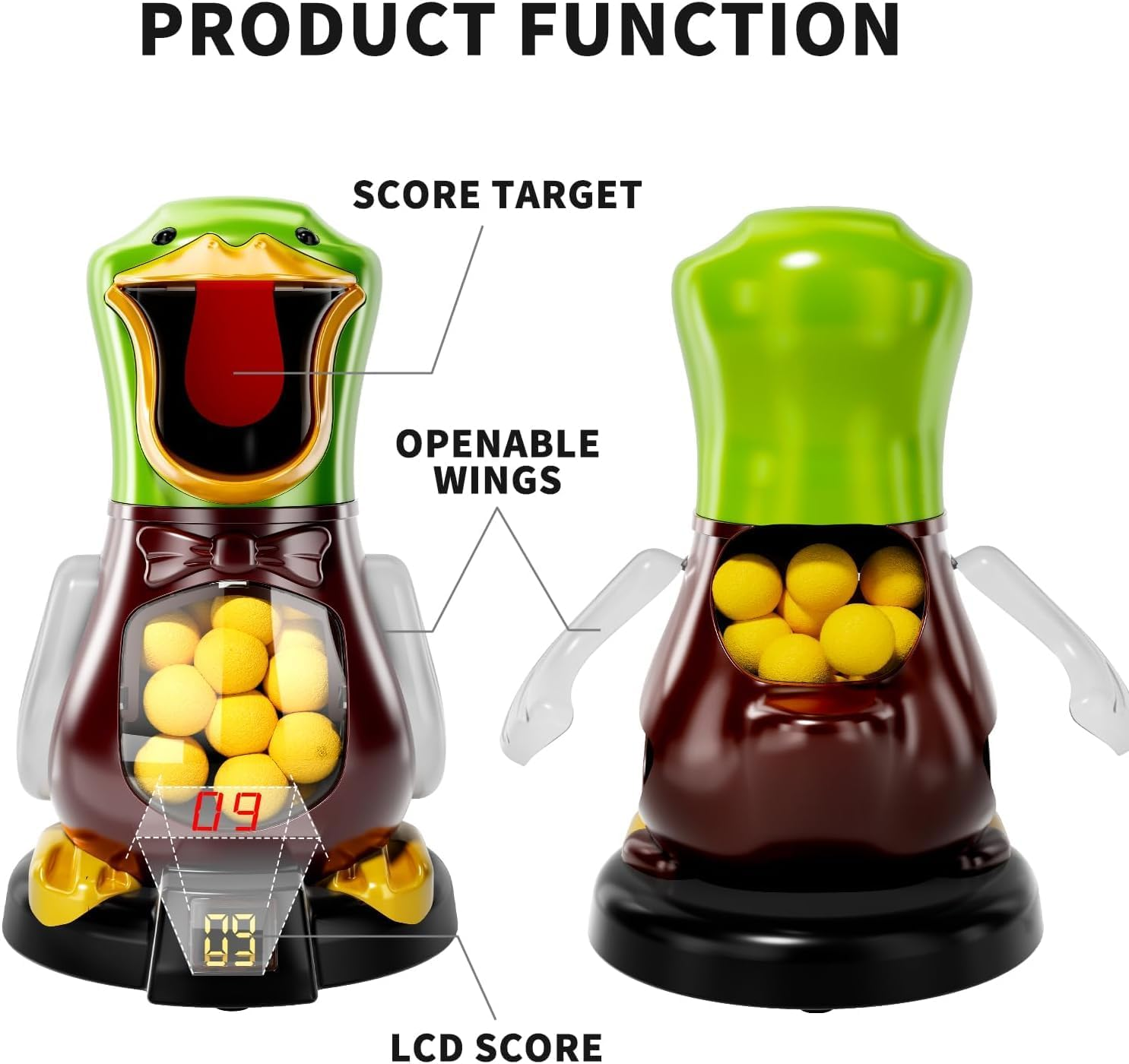 MSKOLER Duck Shooting Toys for Kids 3-5 Years, 2 Packs of Foam Shooting Toy with Movable Shooting Game, Interactive Competition Game Gifts for Boys and Girls Ages 6 7 8 9+ Years Old