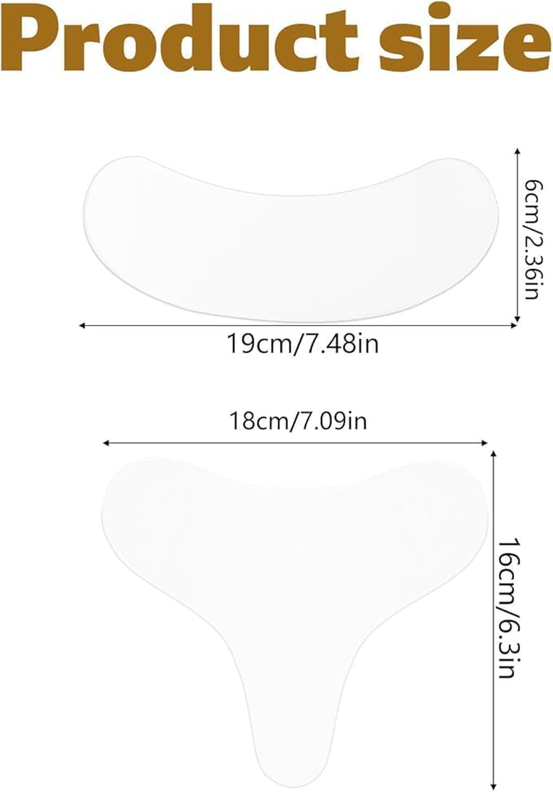 Silicone Chest and Neck Wrinkle Patches, Transparent, 2 Piece Set, Decollete Anti-Wrinkle Pads for Side Sleeping