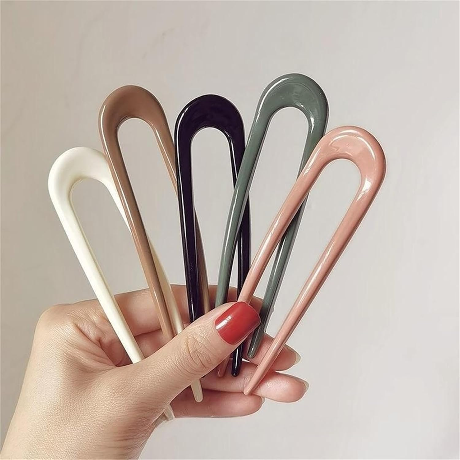 U Shaped Hairpin, French Hairpin Fork Updo Chignon Pins Headpiece, for All Hair Types of Women and Girls Styling Hair Accessories (Pack of 5) image number 1