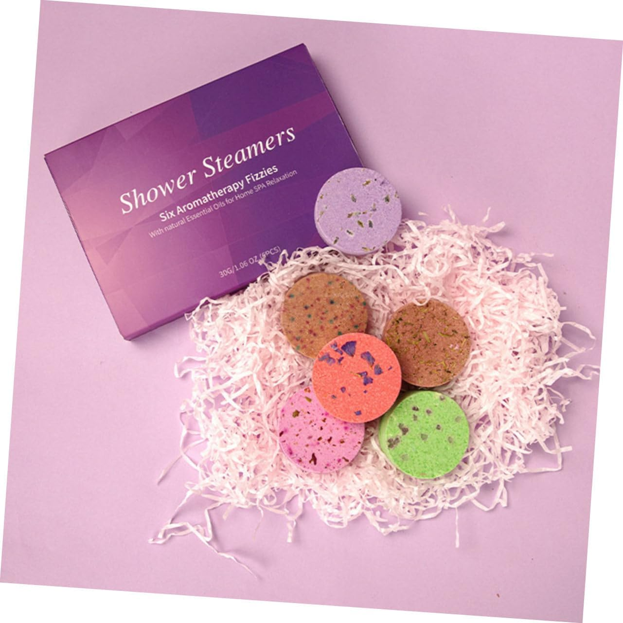 BIUDECO 6 Pcs Bath Aroma Salt Tablets Natural Aromatherapy Shower for Women Skin Softening and Whitening image number 3