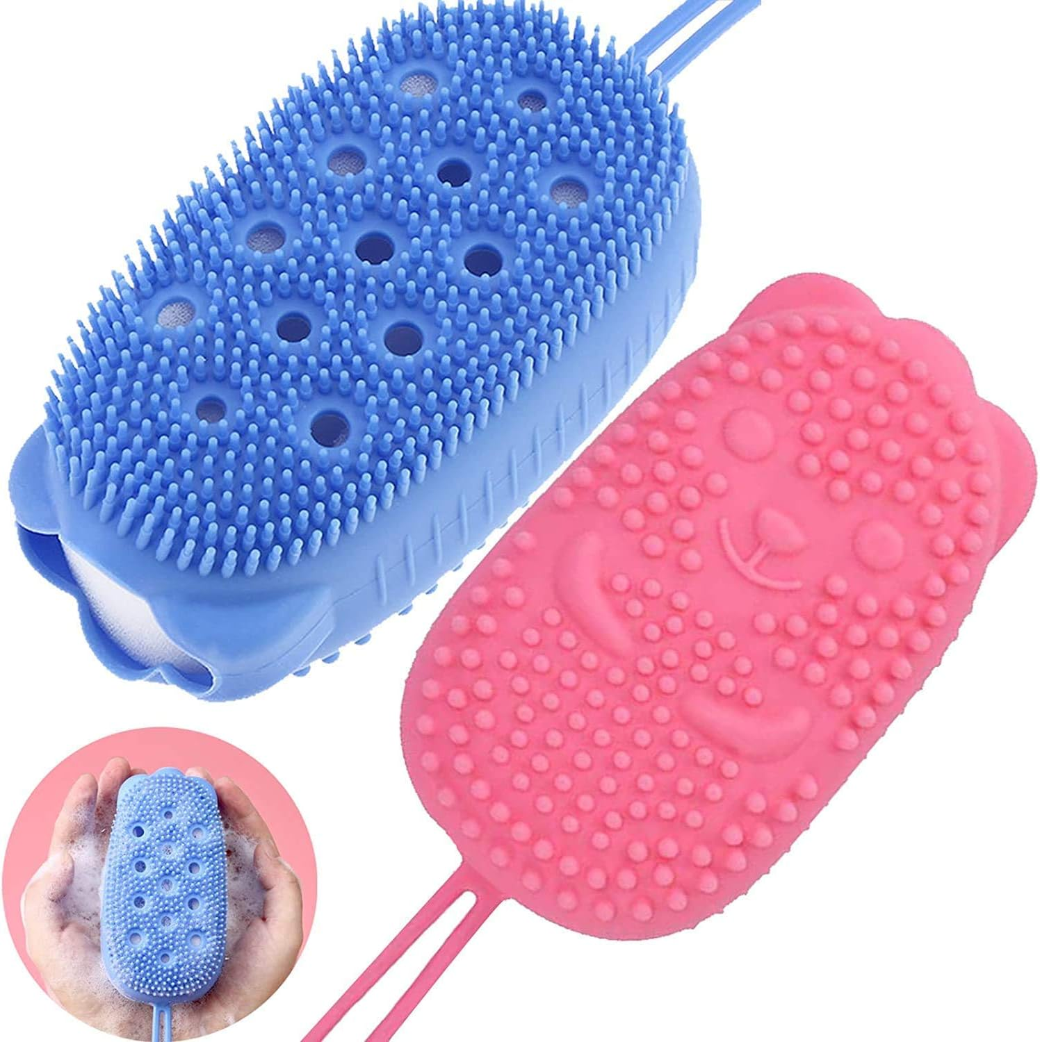 AARIV INTERNATIONAL Silicone Bubble Bath Brush Quick Foaming Scrubbing Brushes Soft Rubbing Massage Bubble Body Cleaner for Shower Bathroom image number 4