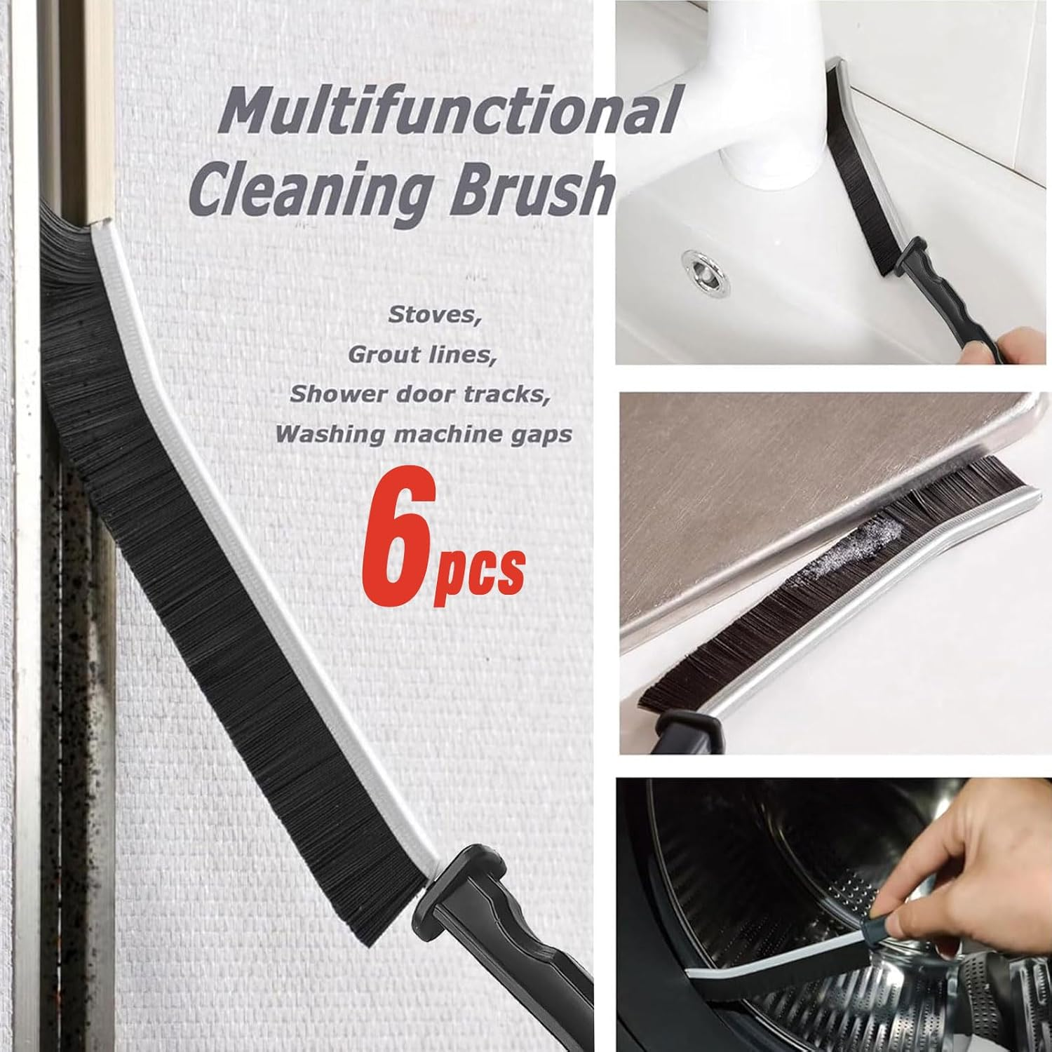 Crevice Cleaning Brush,Multifunctional Cleaning Brush Tool, Bathroom Gap Brush, Small Cleaning Brush, Grout Brush, Kitchen Brush, Cleaning Tools for Toilet, Bathroom, Home, Bathtub, Sink, Household image number 5