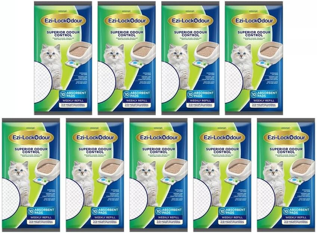 Ezi-Lockodour Absorbant Cat Litter 10 Pads Packet 9 Pack