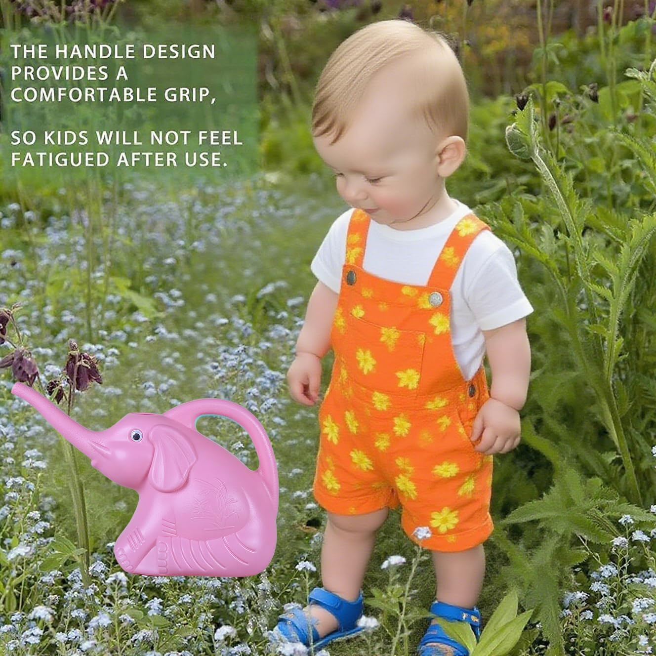 Xinghonyac Cute Watering Can, Elephant Shaped Watering Can with Long Spout, Creative Plant Watering Bottle, Lightweight Gardening Tool for Indoor Outdoor Planters (Pink)