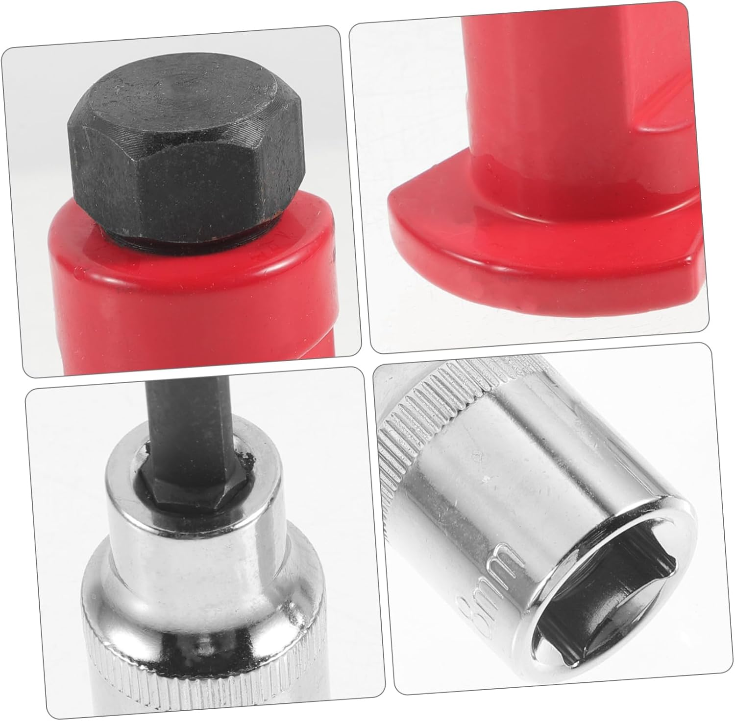 COOLHIYA 3Pcs Automotive Strut Spreader Tool Set with Strut Nut Socket for Suspension Arm and Shock Absorber Removal, Red Mechanical Hand Tool Kit for Vehicle Maintenance and Repair image number 1