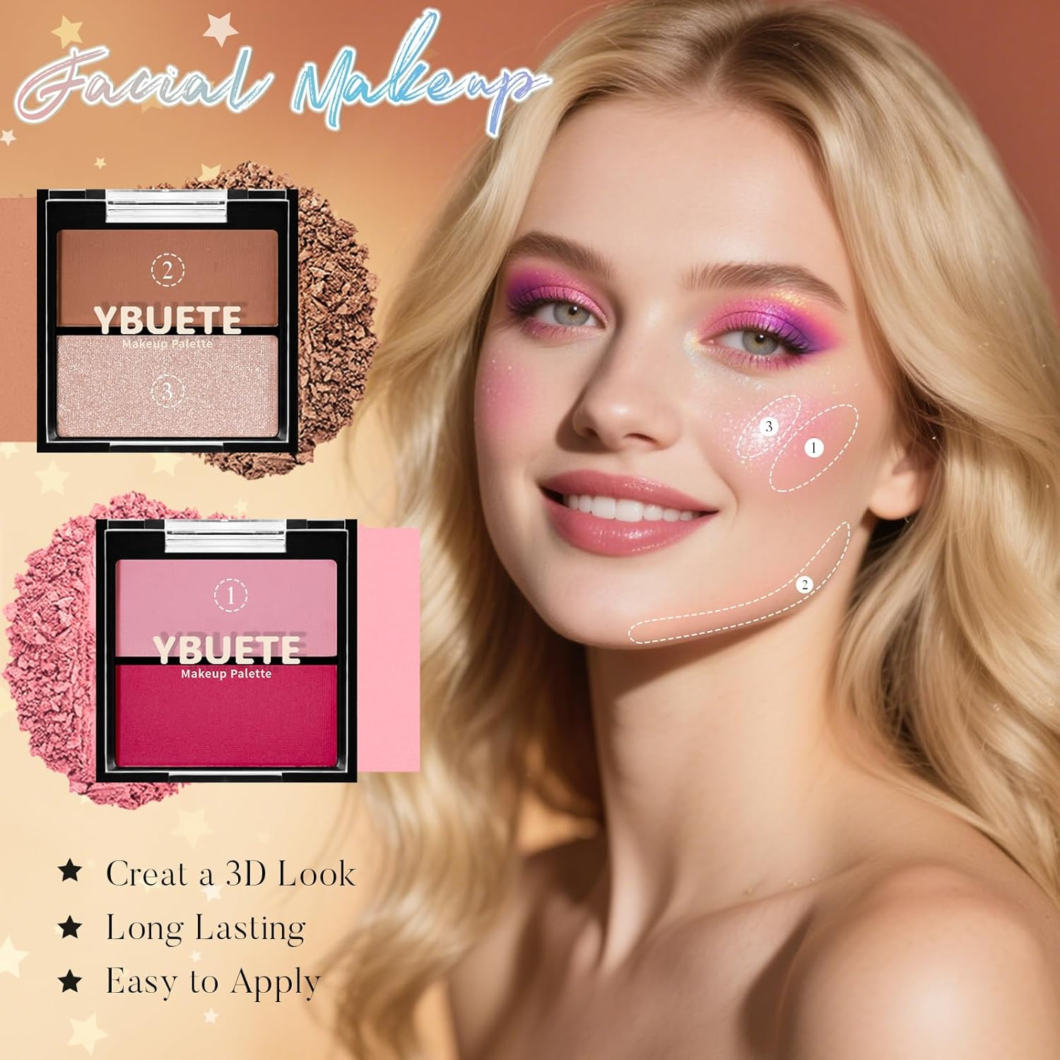 Beginner Makeup Kit for Teen Girl Women, Makeup Present for Her, Set with Cosmetic Train Case Included Eyeshadow Blush Lip Gloss Lip Liner Mascara Eyeliner Mirror (Pink) image number 5