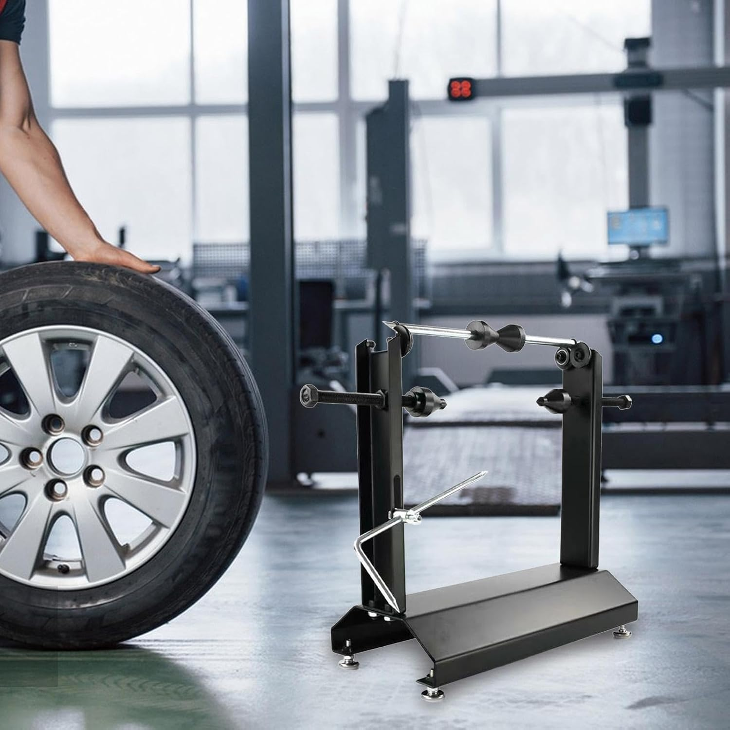 Motorbike Wheel Balancer - Handheld Motorcycle Rim Stabilizer, Rotational Static Truing Device Balancing Instrument | Automotive Tire Replacement Equipment Rim Restoration Tools, Sturdy Tire Stand image number 5