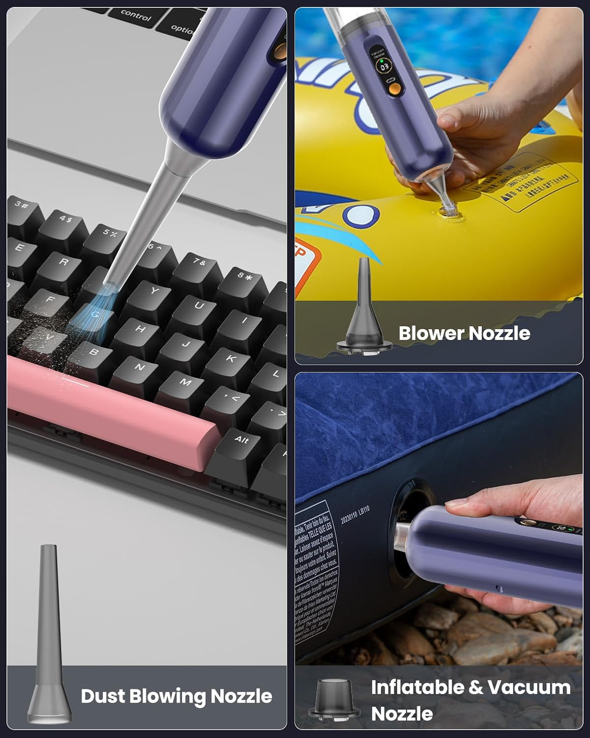 4-In-1 Handheld Car Vacuum Cleaner Cordless,15000Pa Portable Car Vacuum Cleaner with LED Display,Rechargeable Mini Dust Buster for Car, Home, Office Cleaning