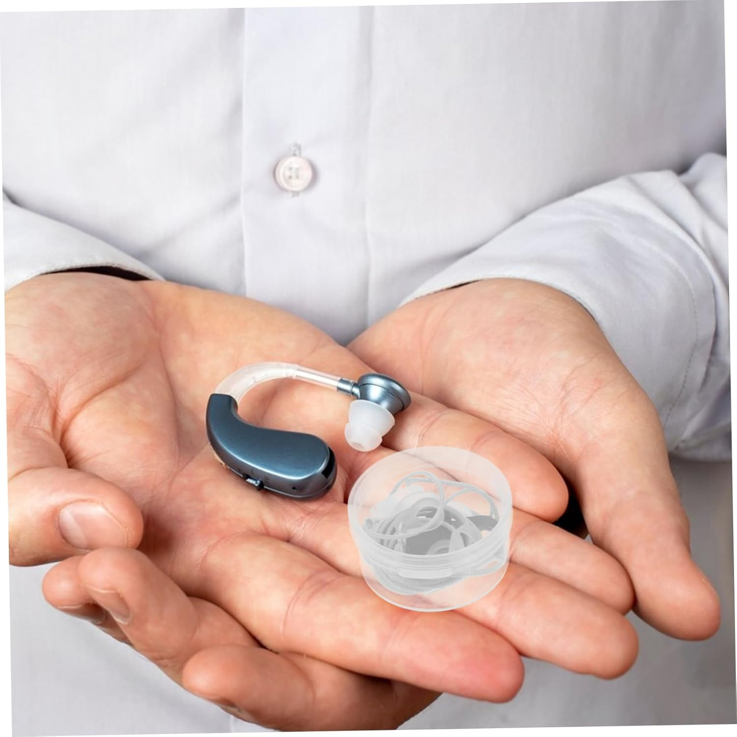 Healeved Dual Clip Hearing Aid Retainer Lost Rope Hearing Amplifier Holder String for Seniors Adults