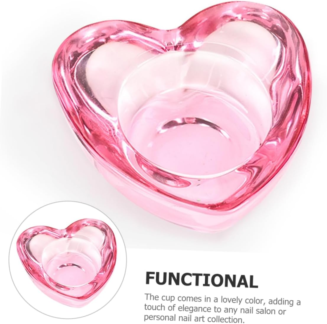 IWOWHERO Nail Cup Dehydrator Charms Nail Polish Remover Ongle Dishwashing Liquid Cuticle Gel Nail Kit Holder Lid Clipper Remover Gel LED Softener Gel Nail Stickers Electric Lamp Glass Pink image number 3