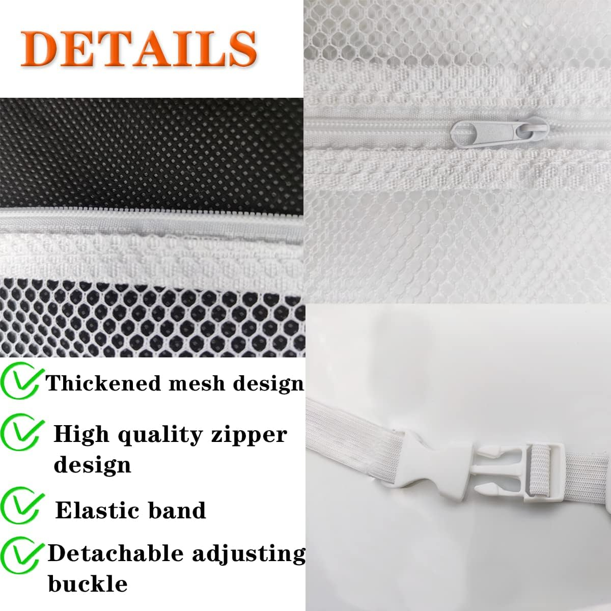 Sneaker Dryering &Washing Machine Bag, Dryer for Shoes, Clothing & Laundry - Elastic Strap Adjuster for Most Dryers Machines Door in Laundry Room (15.7X15.7 Inch) image number 2