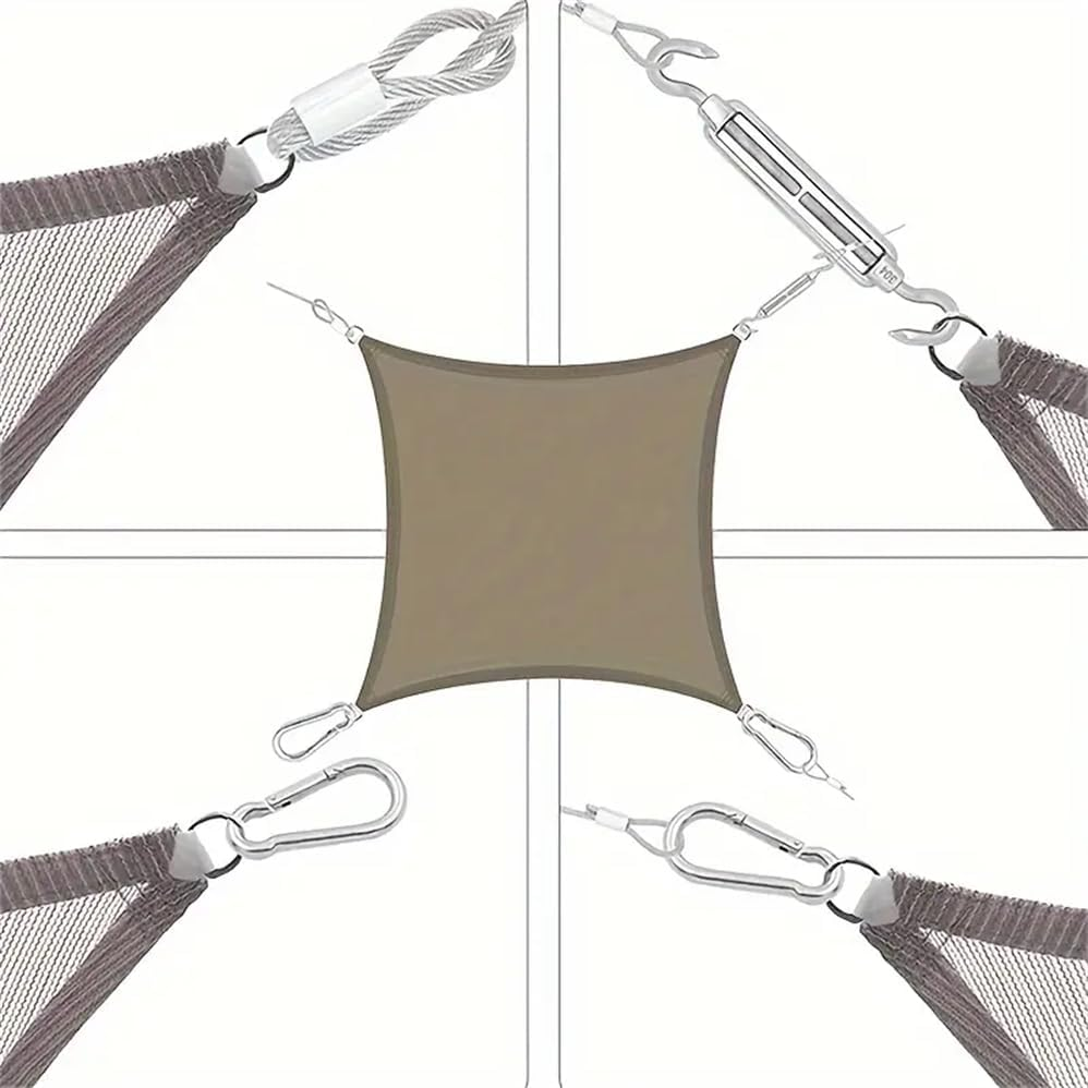 Sun Shade Sail Hardware Kit with Cable Wire Rope for Rectangle Square Triangle Shade Sail Installation, 304 Grade Stainless for Garden,Outdoors,Diy Crafts,Heavy Duty Awning Attachment Set image number 4