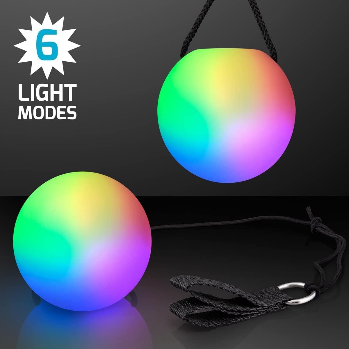 Poi Swirling Light Rave Toy (Set of 2) Color C Poi S image number 2