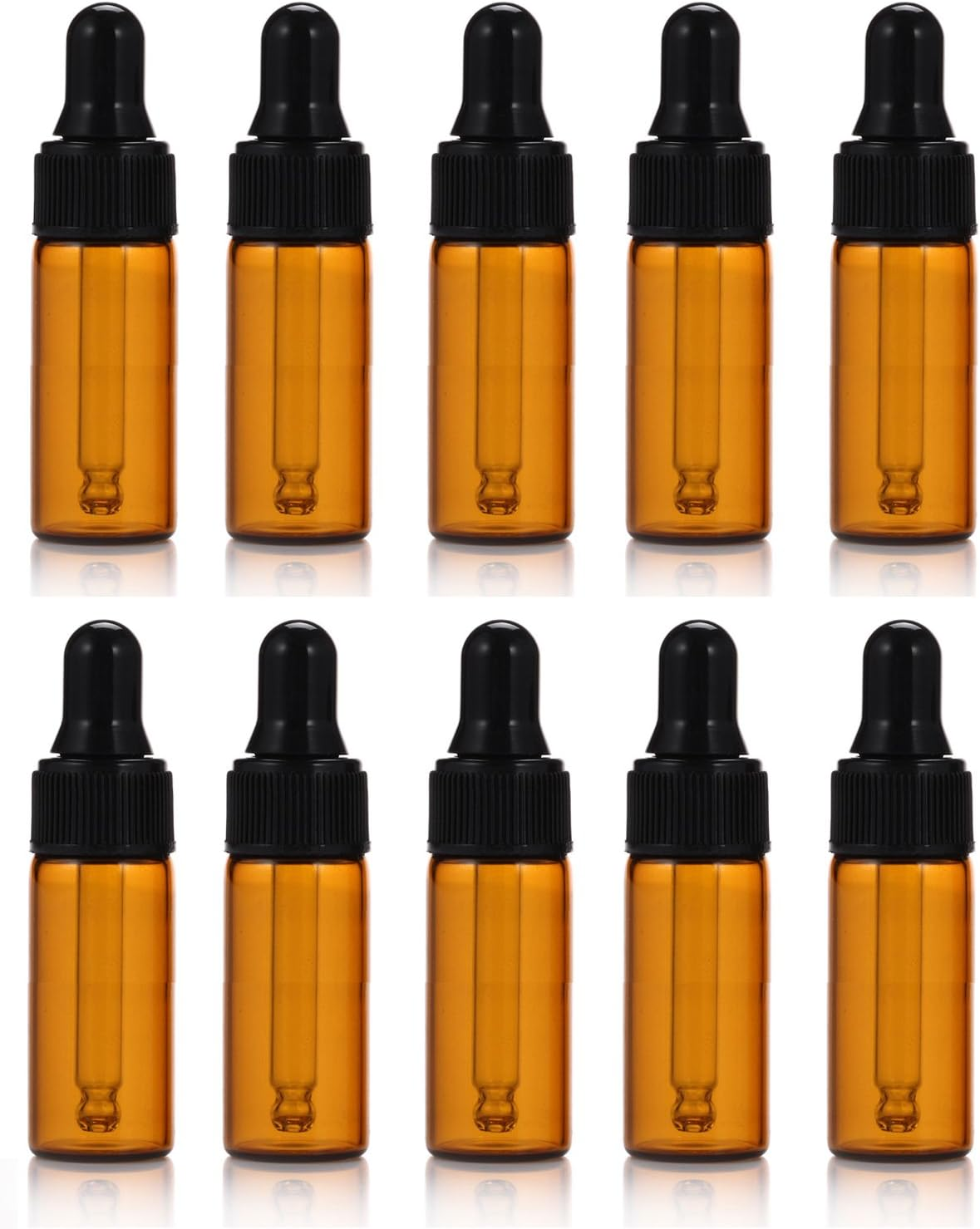 Simple-E 10Pcs 5Ml 1/6Oz Amber Mini Glass Bottle Amber Sample Vial Small Essential Oil Bottle with Glass Eye Dropper + 1Pc Glass Clean Cloth + 1Pc 3Ml Dropper (10) image number 6