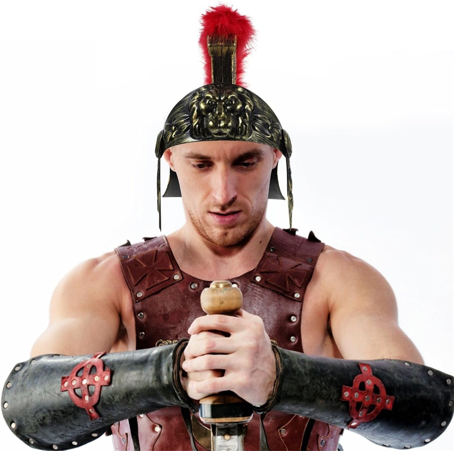 Antique Roman Soldier Helmet Prop for Cosplay Costume Lightweight Hat for Theatrical Productions and Halloween Celebrations image number 6