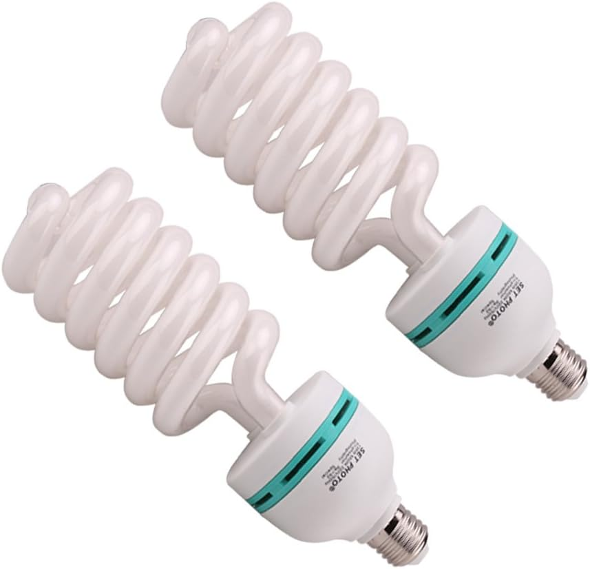 Abeststudio Photography Light Bulb 2X 135W 5500K Fluorescent Bulb Softbox Bulb in E27/26 Socket for Photography Soft Box Video Studio Lighting image number 1