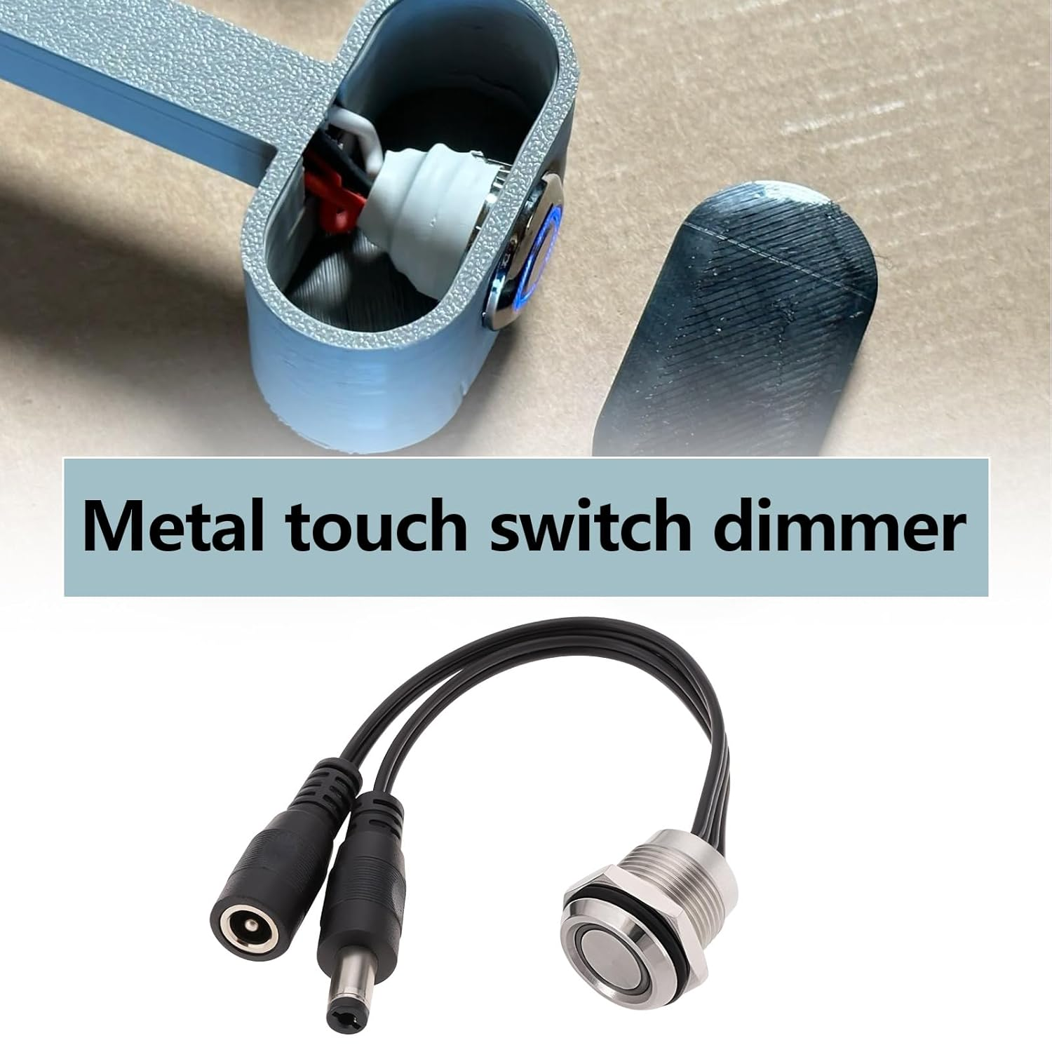 Ecsing 1Pc 16Mm 12-24V Metal Touch Mini Switch Dimmer with Blue Light Suitable for Rvs Caravans Home Interiors Wardrobes and Cabinets