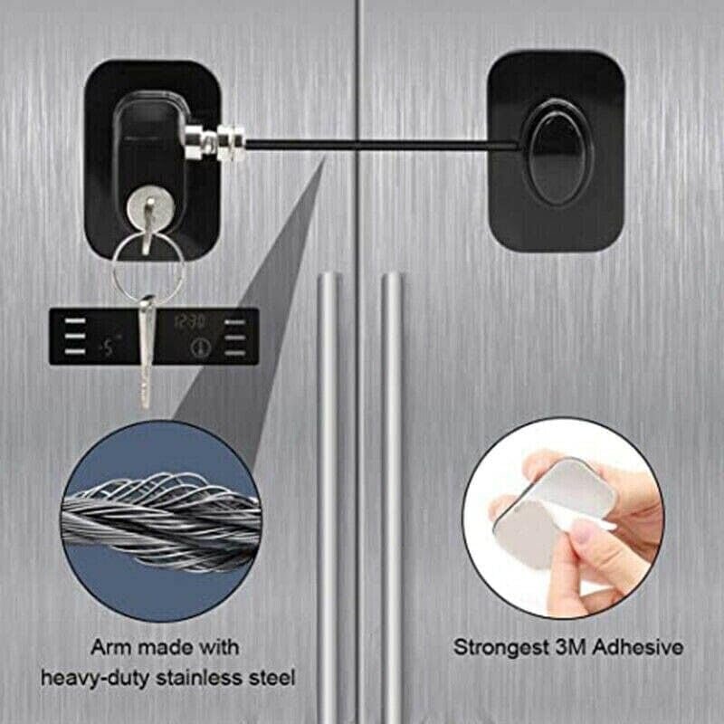 AIMALL Refrigerator Lock Fridge Cabinet Child Safety Window Door Drawer Latches W/Keys, Durable ABS and Stainless Steel Design image number 3
