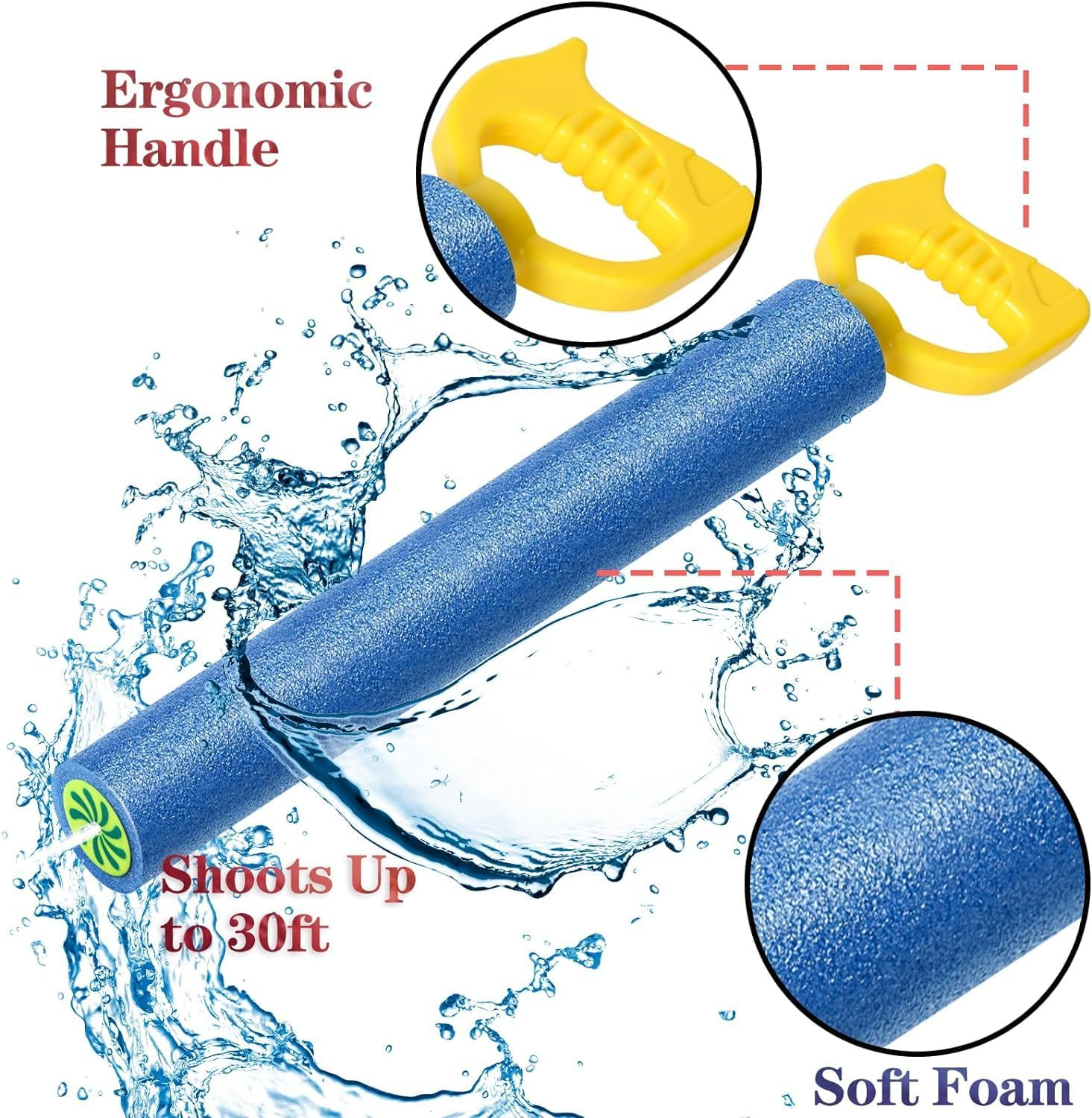 4-Pack Water Blaster Soaker Guns Set,15'' Water Guns Gun with 15M Shooting Rangewith Plastic Handle Outdoor Swimming Pool Beach Summer Fun Party Games image number 3