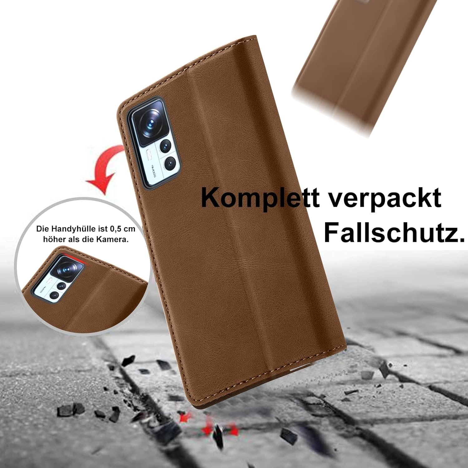 Giyer Mobile Phone Case for Xiaomi 12T/12T Pro 5G Case with Screen Protector, Stand Function, Card Slot, Wallet Premium Leather Protective Case, 12T Pro Flip Case Cover, Shockproof Flip Case 12T 5G, - Green image number 4