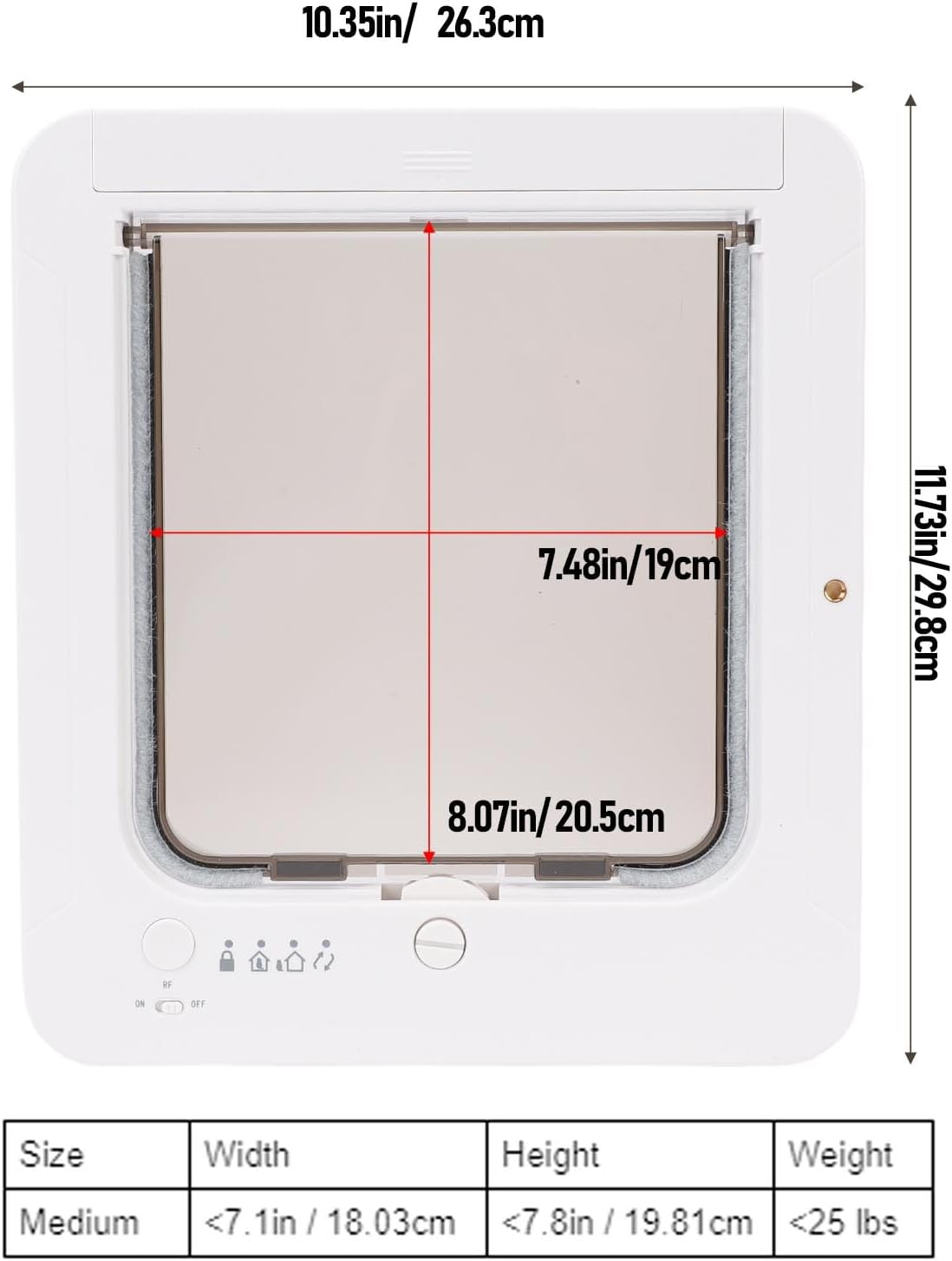 Focket Smart Cat Door for Interior and Exterior, Automatic Sensing Microchip Pet Door with 2 Collar Sensor and RFID Collar Sensor Activated Opening, Cat Flap for Door and Wall image number 5