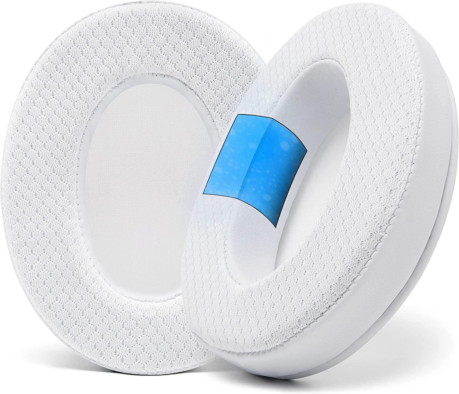 WC Freeze Hybrid Fabric Cooling Gel Replacement Earpads - Compatible with Hyperx Cloud, Steelseries Arctis, ATH M50X, Turtle Beach Stealth & More - Comfortable & Cooler for Longer | Speed Racer image number 5