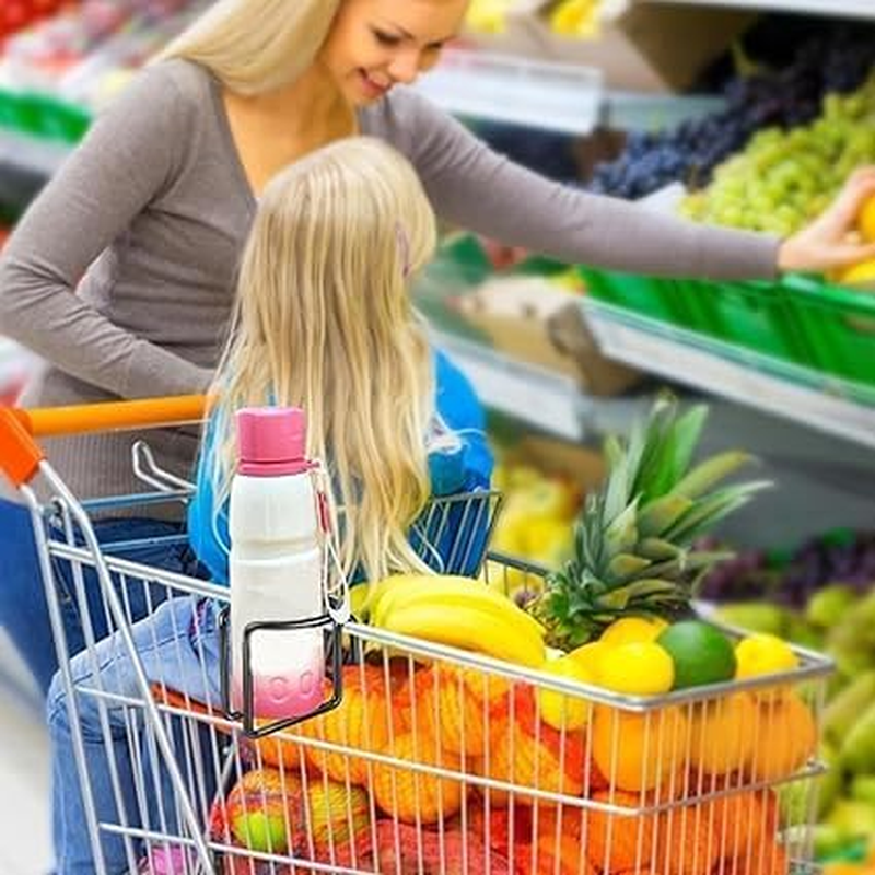 Sshopping Cart Drink Holder, 2Pcs Portable Shopping Trolley Cup Holder, Metal Hanging Drink Holder for Shopping Cart image number 6